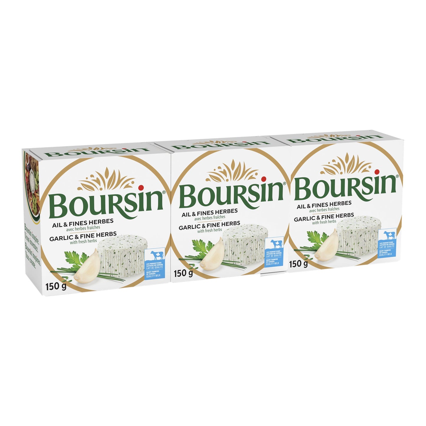 Boursin Garlic & Fine Herbs, 3 x 150 g - image 1