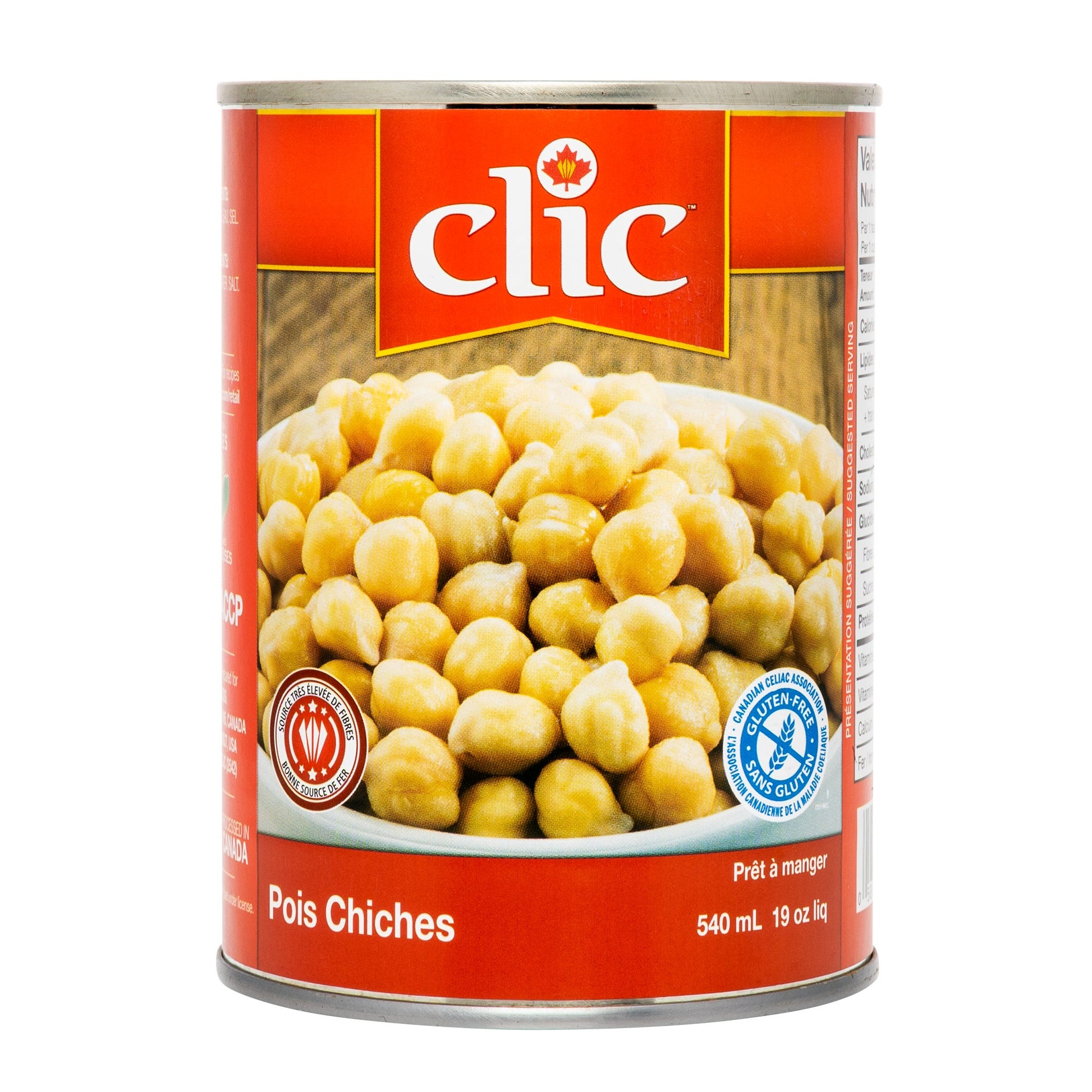 Clic Canned Chickpeas, 12 × 540 mL - image 1