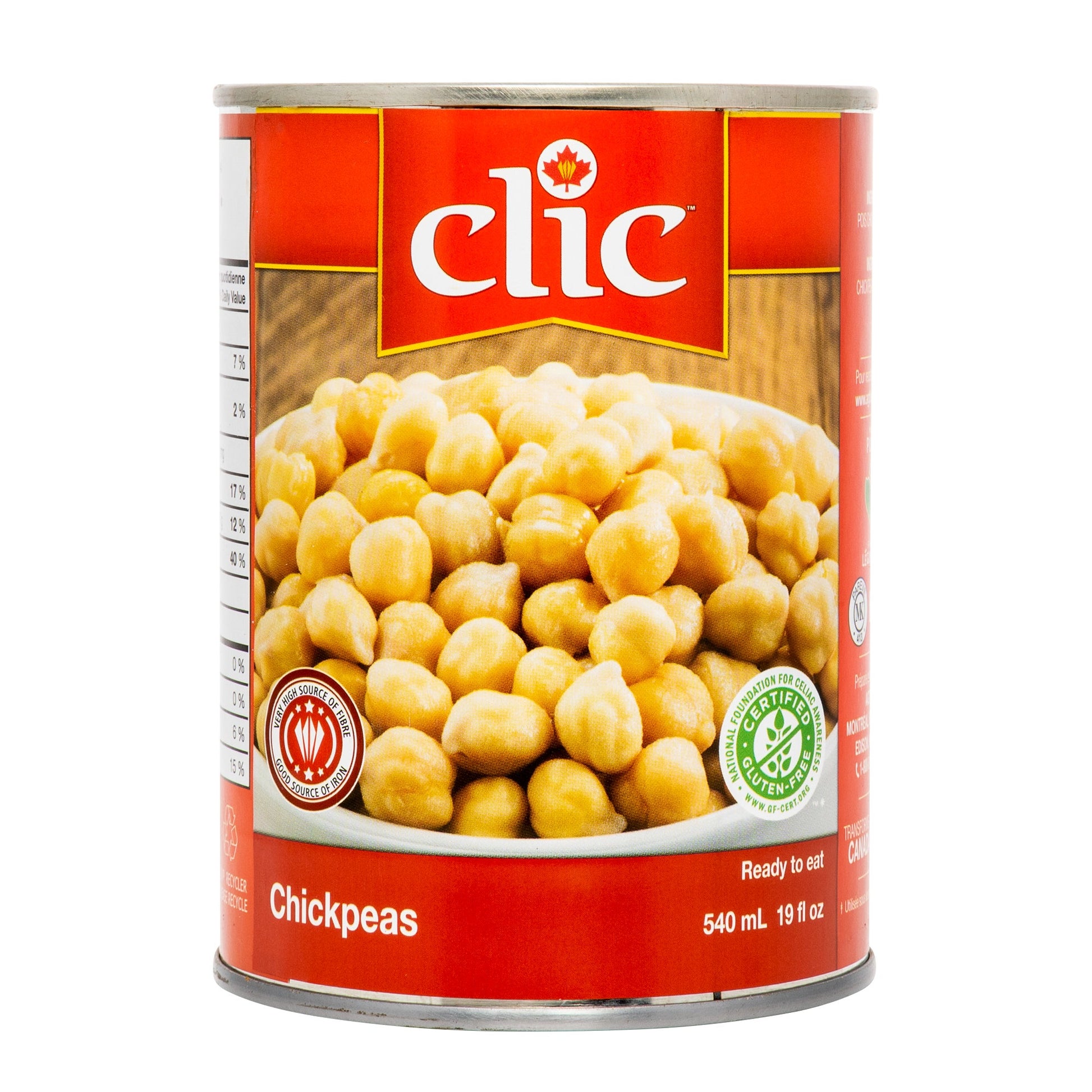Clic Canned Chickpeas, 12 × 540 mL - image 3