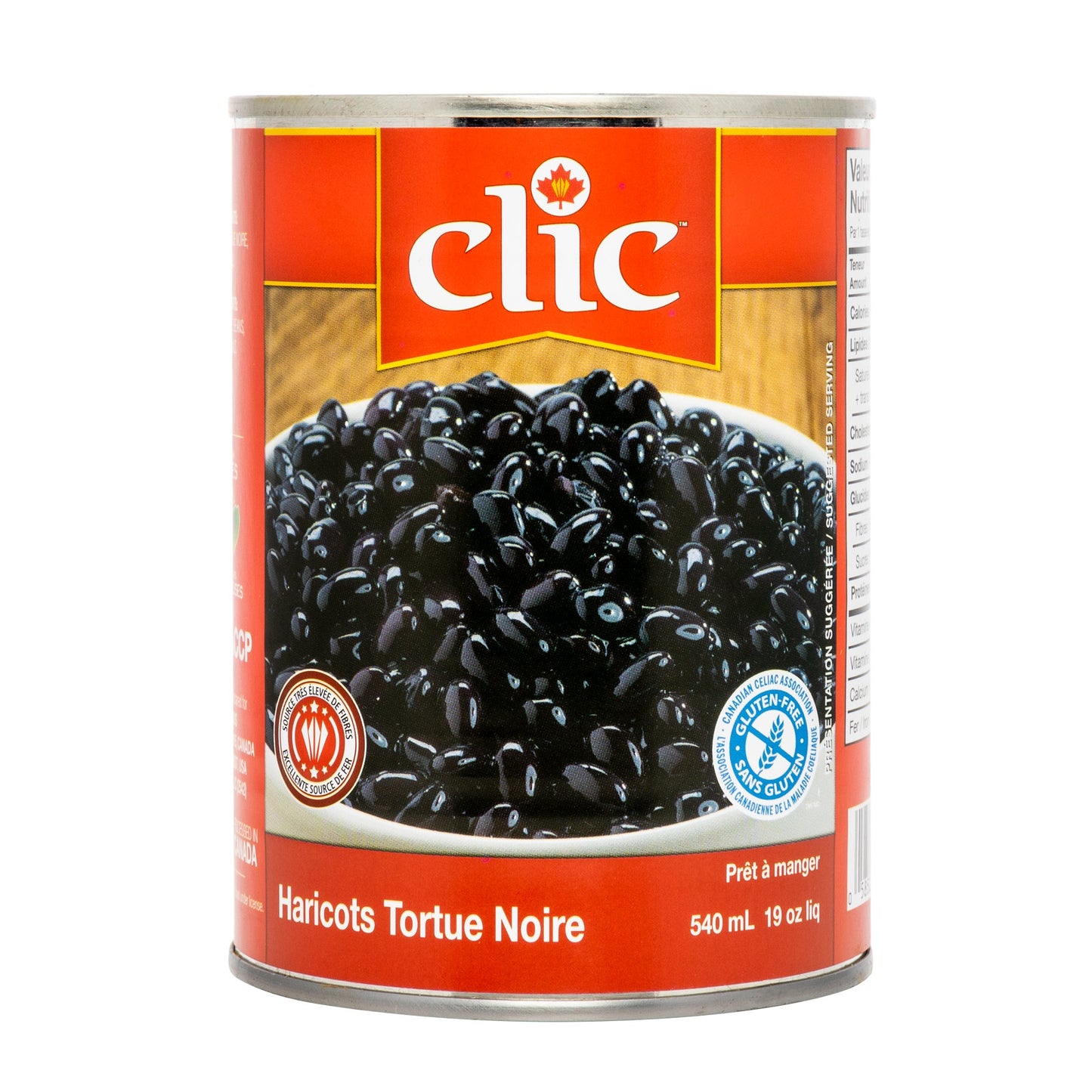 Clic Black Turtle Beans, 12 x 540 mL - image 1