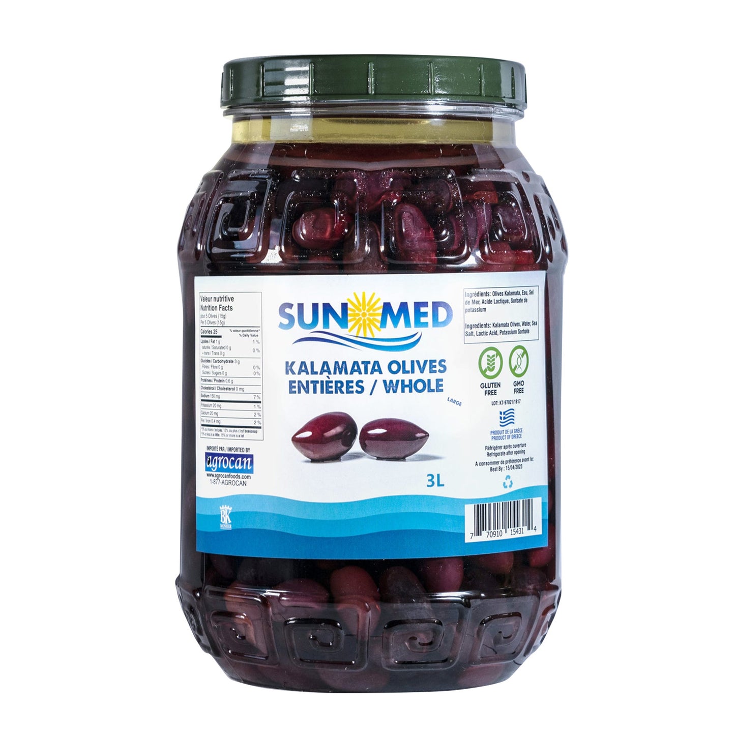 Sun Med Kalamata Olives, 3 L - image 1
