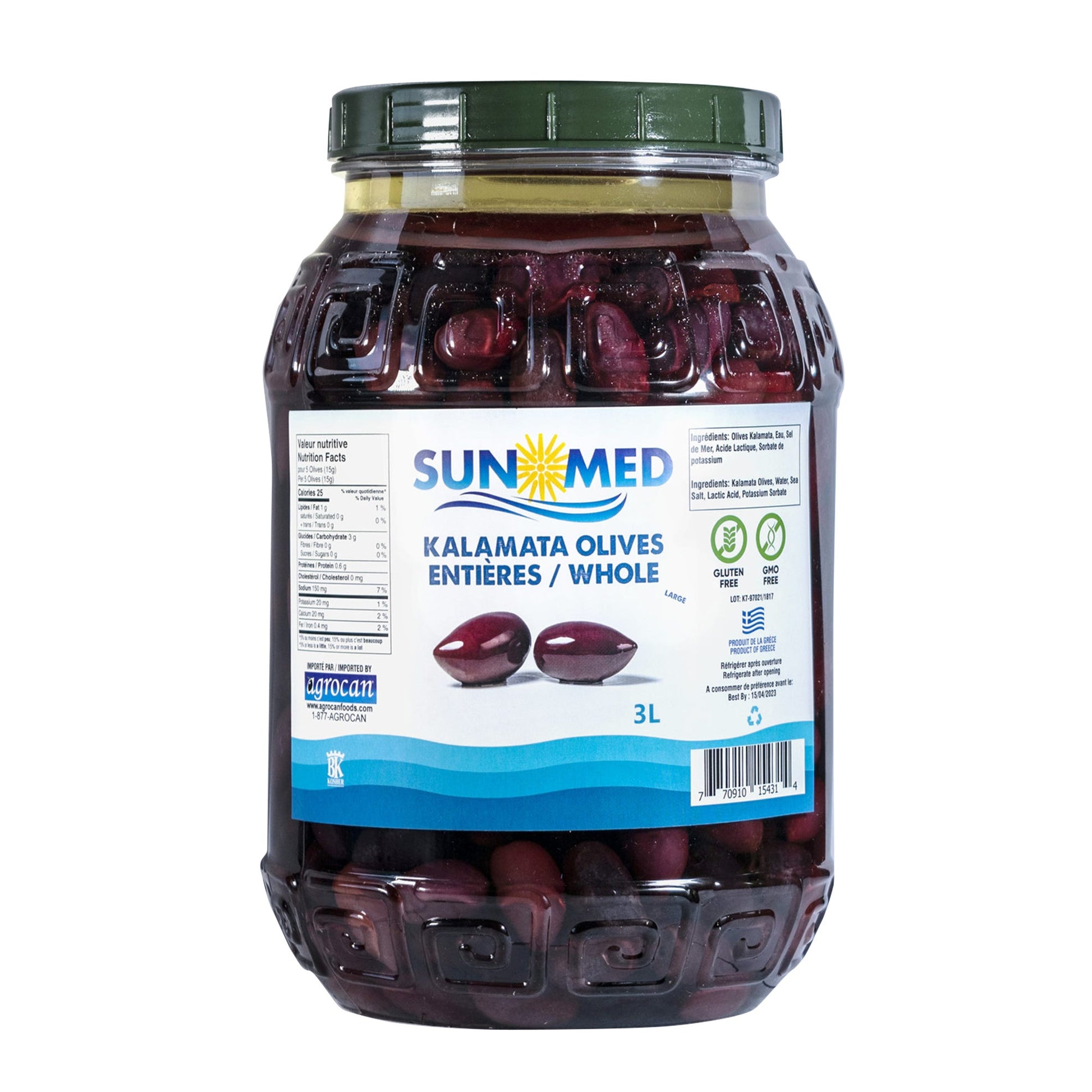 Sun Med Kalamata Olives, 3 L - image 1