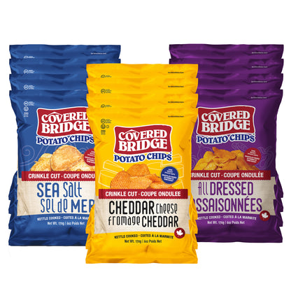 Covered Bridge - Potato Chips, Crinkle Cut Mixed Pack, 12 × 170 g - image 1