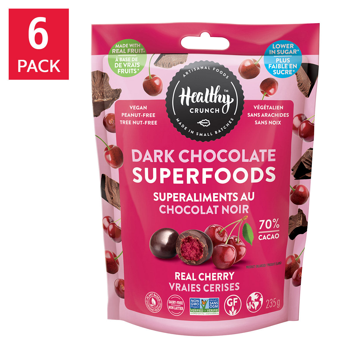 Healthy Crunch - Dark Chocolate Superfoods, 6 × 235 g - image 1