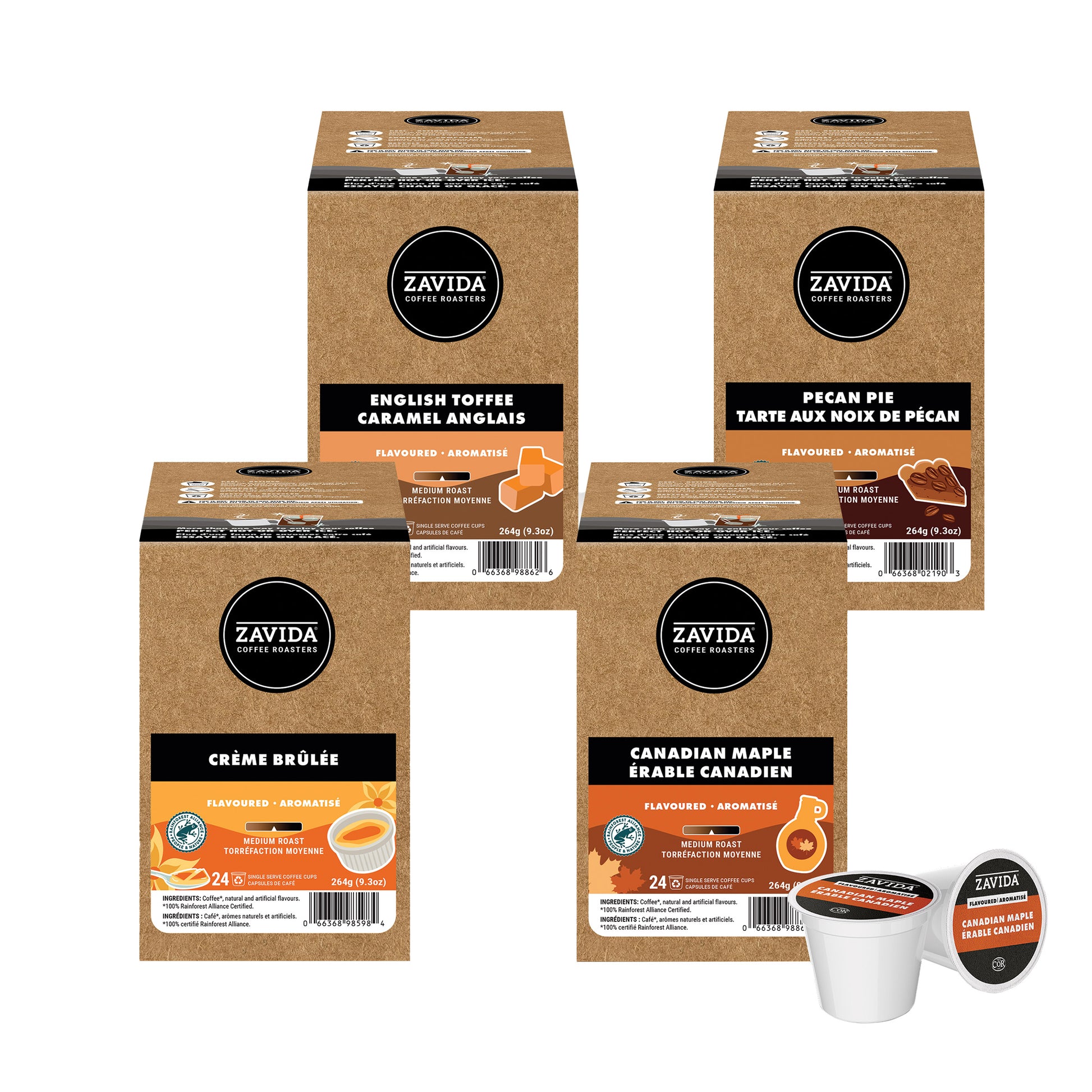 Zavida Caramel Lovers Variety Pack Coffee K-Cup Pods, 96- count - image 1