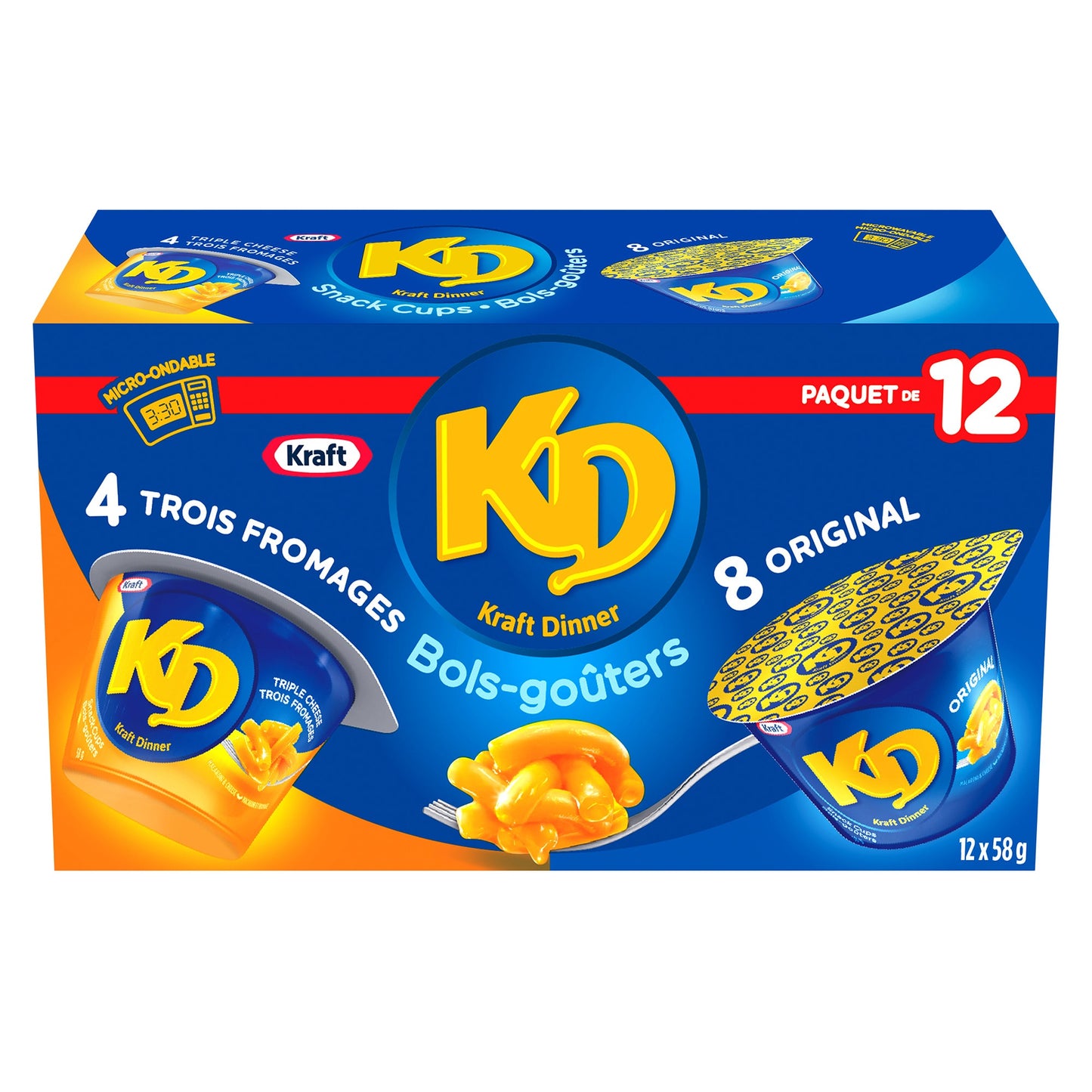Kraft Dinner Macaroni & Cheese Snack Cups, 12 x 58 g - image 1