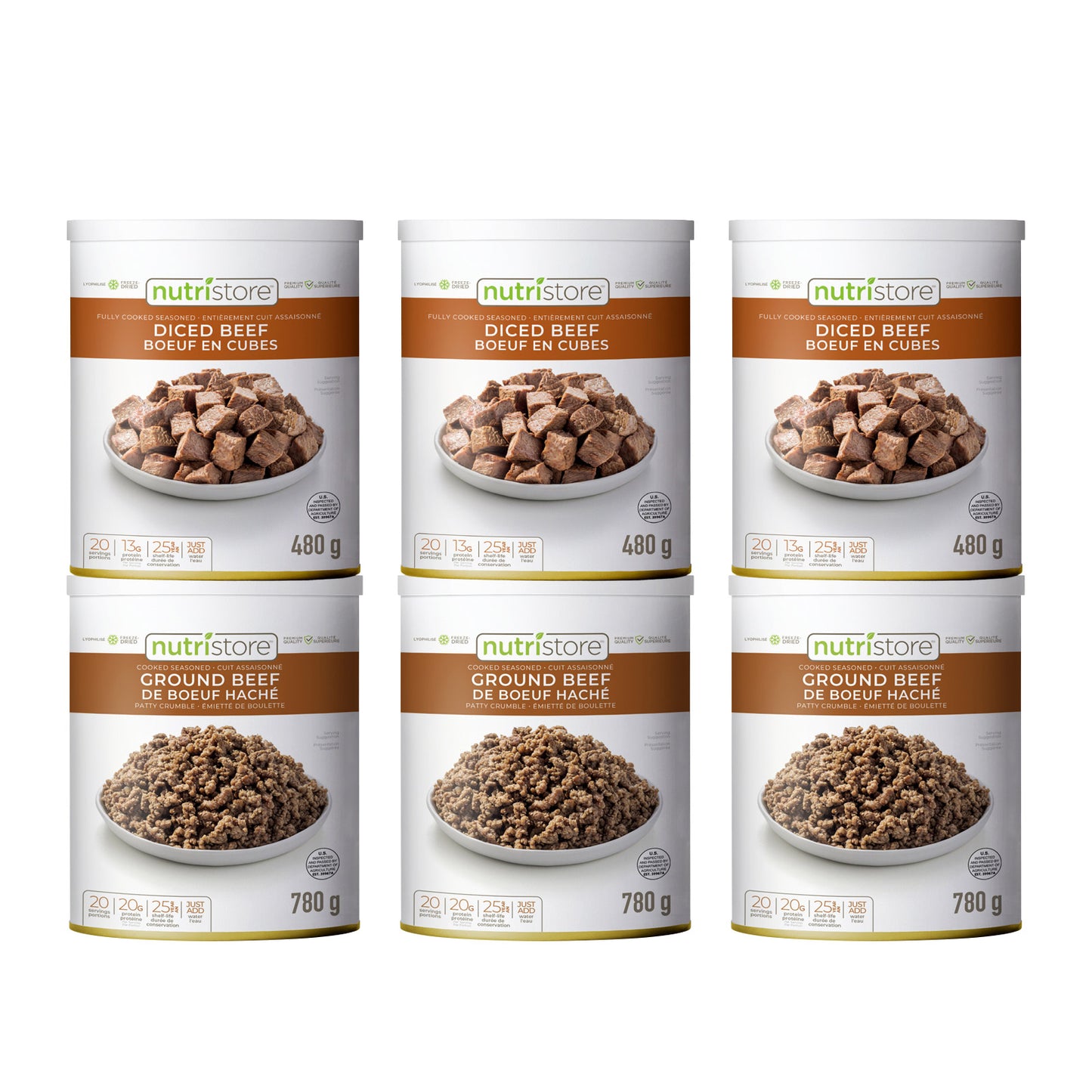 Nutristore Freeze Dried Beef Variety, 6 Cans - image 1