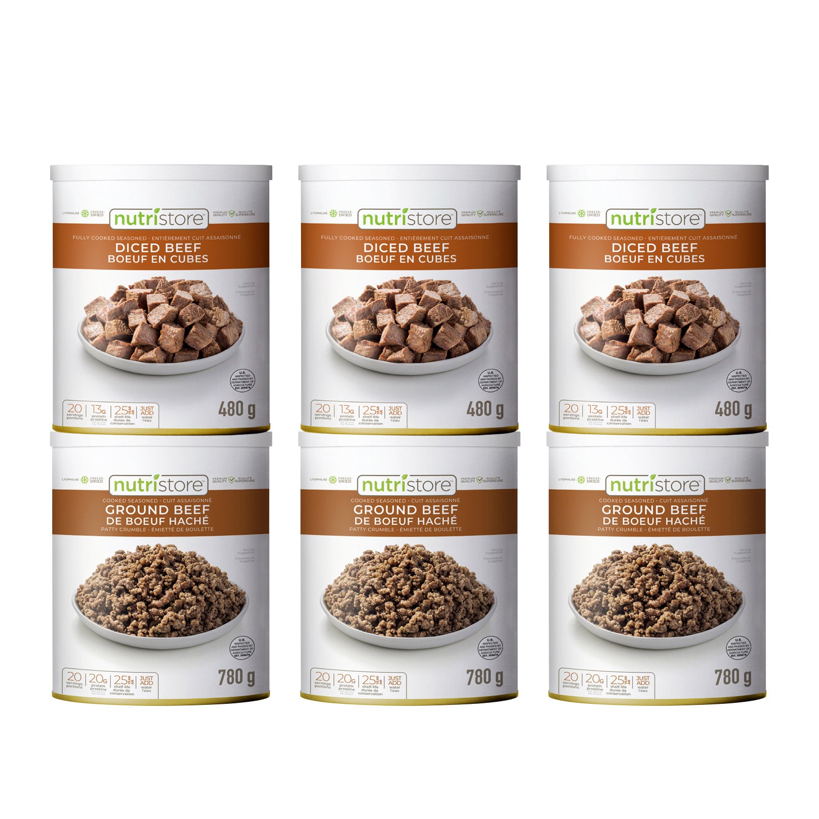 Nutristore Freeze Dried Beef Variety, 6 Cans - image 1