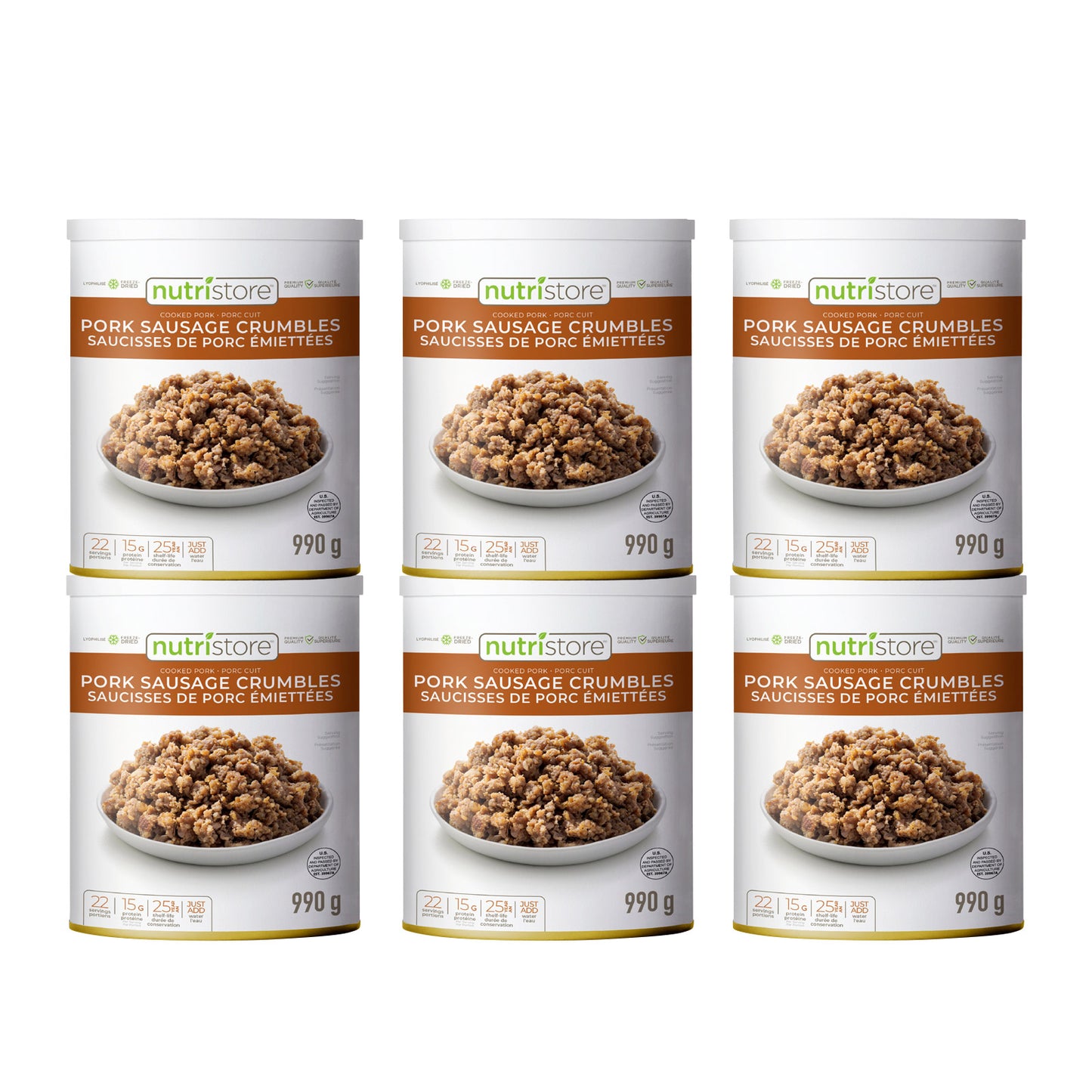 Nutristore Freeze Dried Sausage Crumbles, 6 x 990 g - image 1