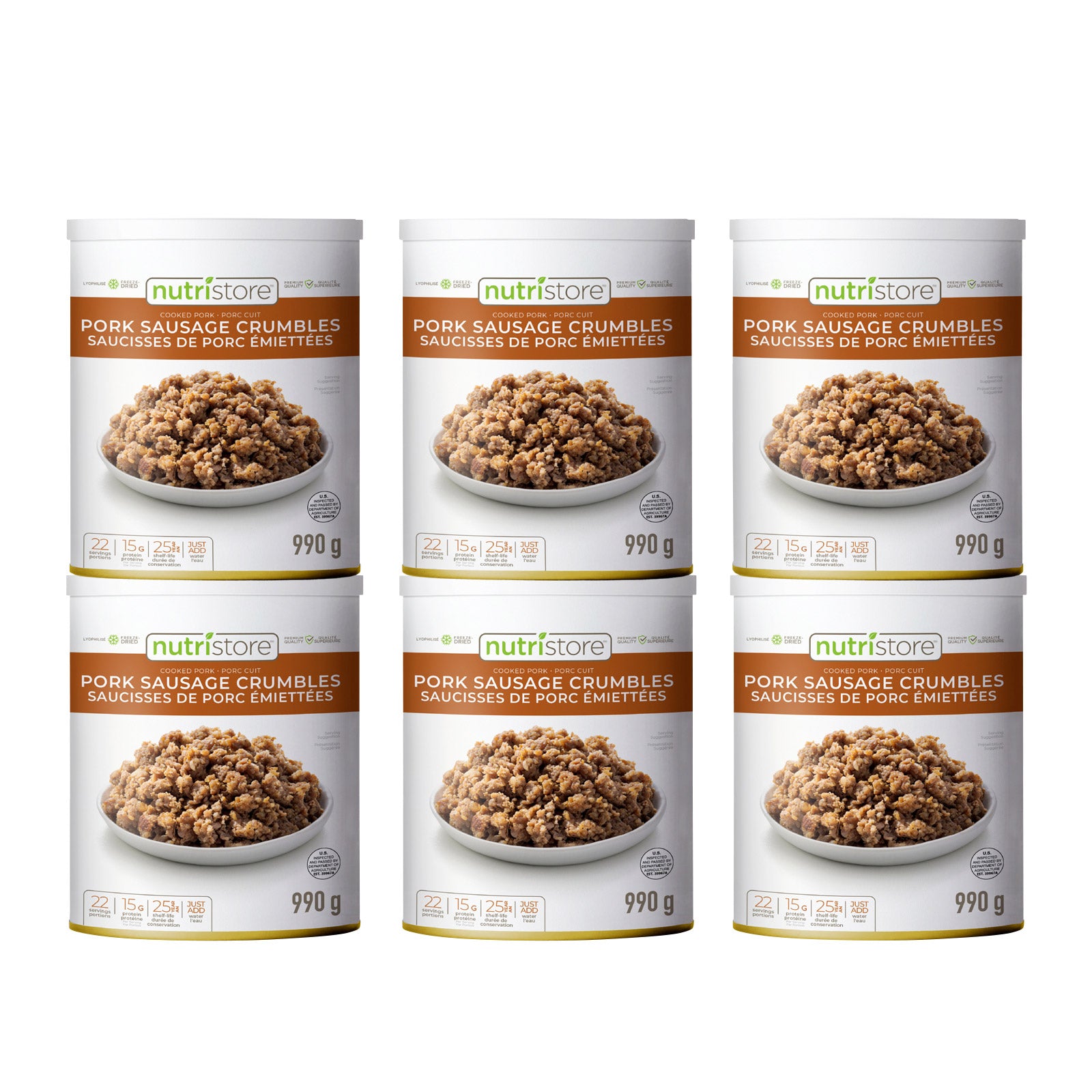 Nutristore Freeze Dried Sausage Crumbles, 6 x 990 g - image 1