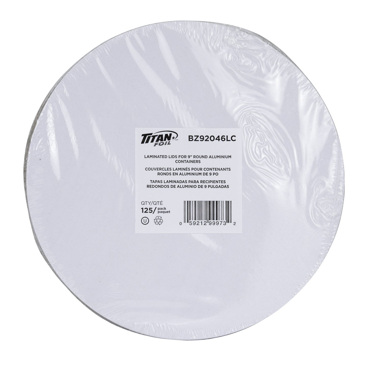Titan Round Foil Lids for Aluminum Container, 23 cm (9 in), Pack of 500 - image 1