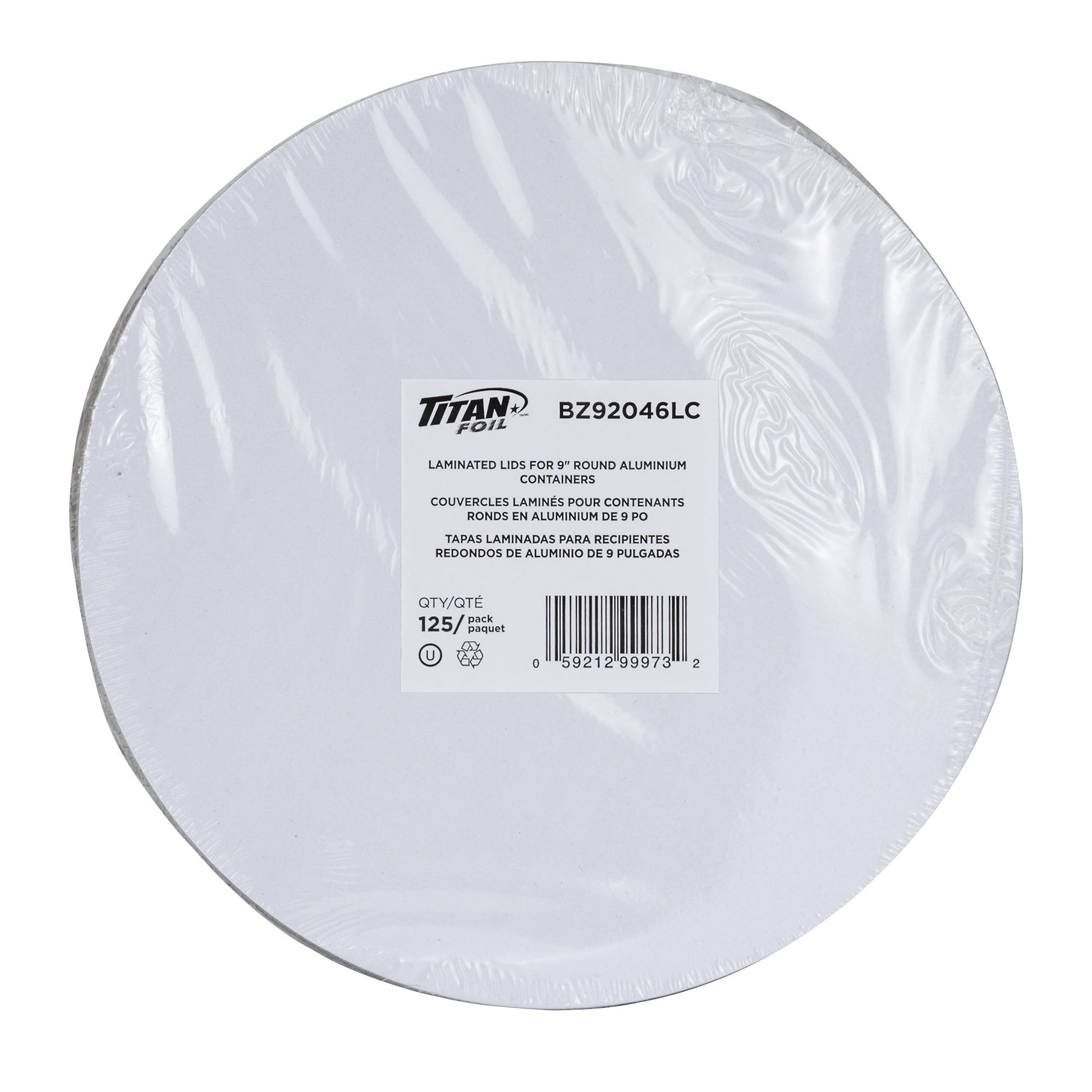 Titan Round Foil Lids for Aluminum Container, 23 cm (9 in), Pack of 500 - image 1