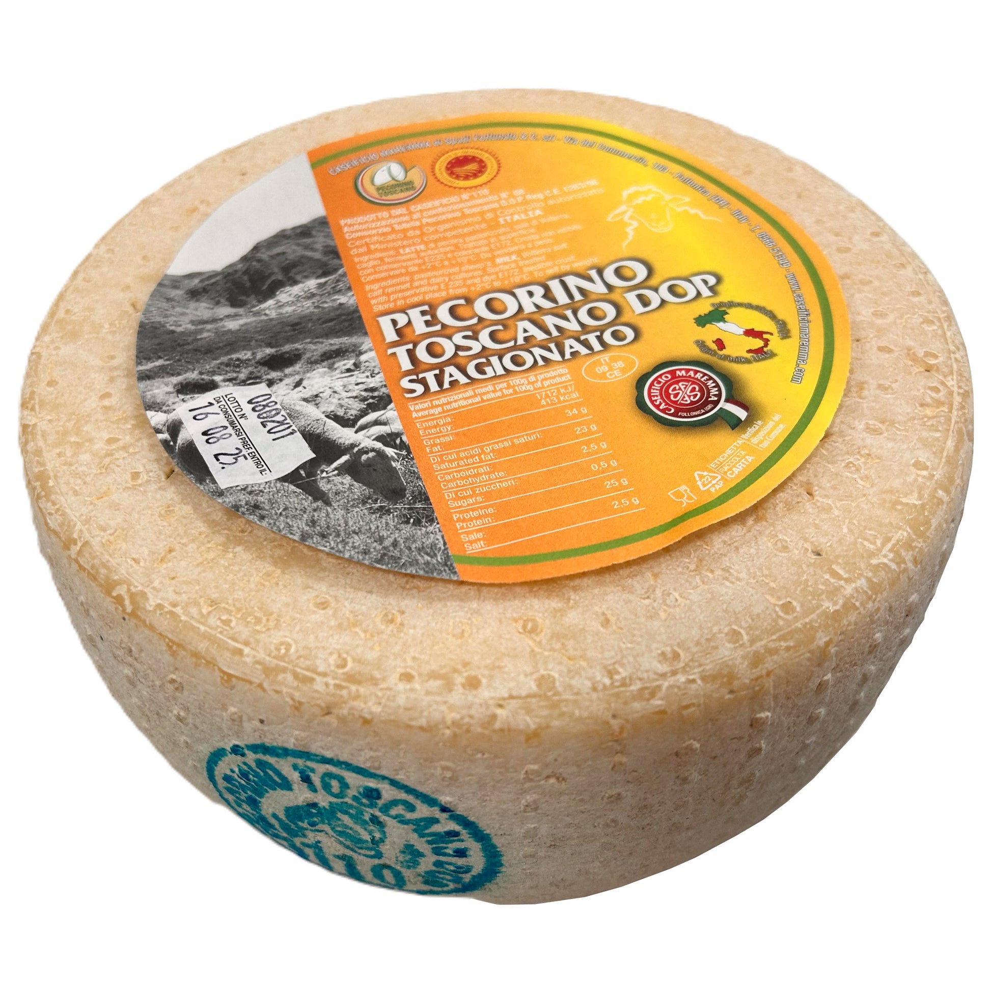 Guffanti Aged Pecorino Toscano DOP Whole Wheel 1.5 kg (3.3 lb) - image 1
