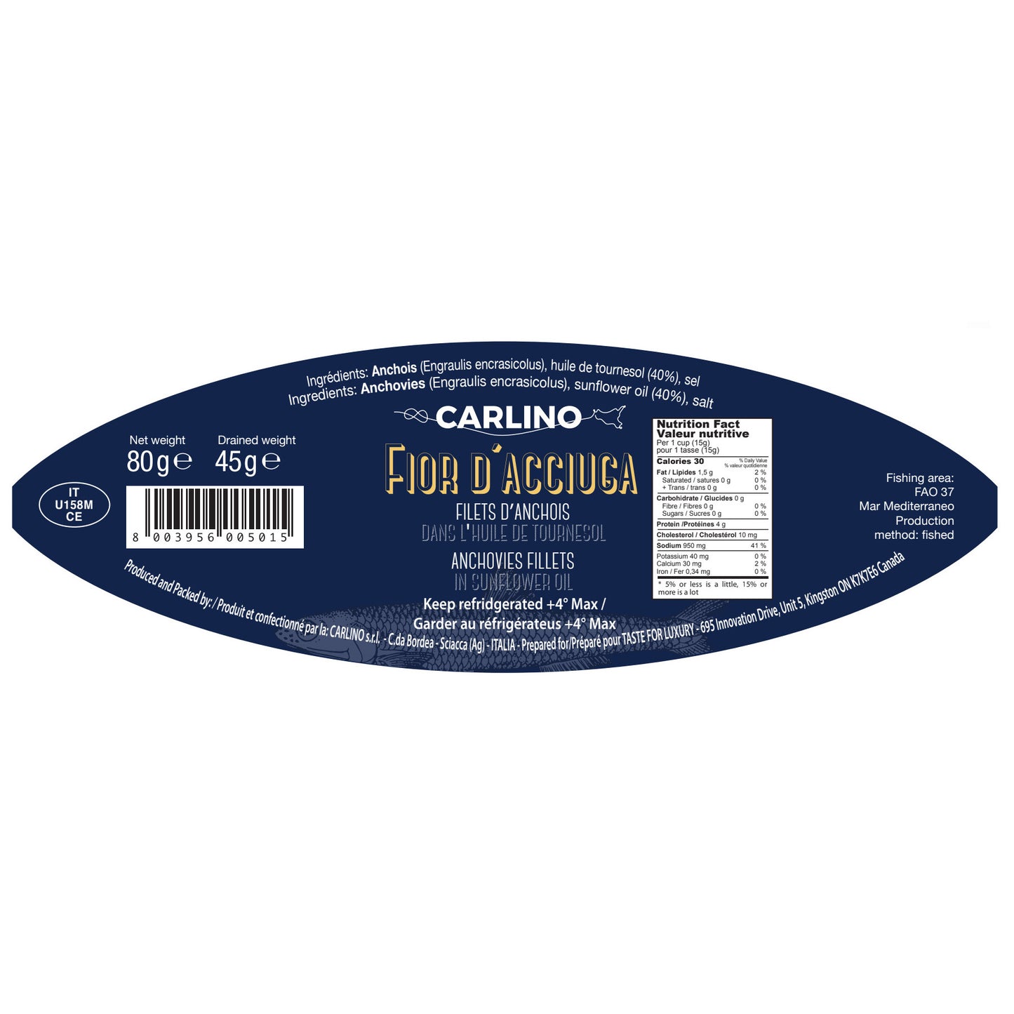 Carlino Sicilian Anchovy Fillet Variety Pack 80 g (2.8 oz) x 12 pack - image 7