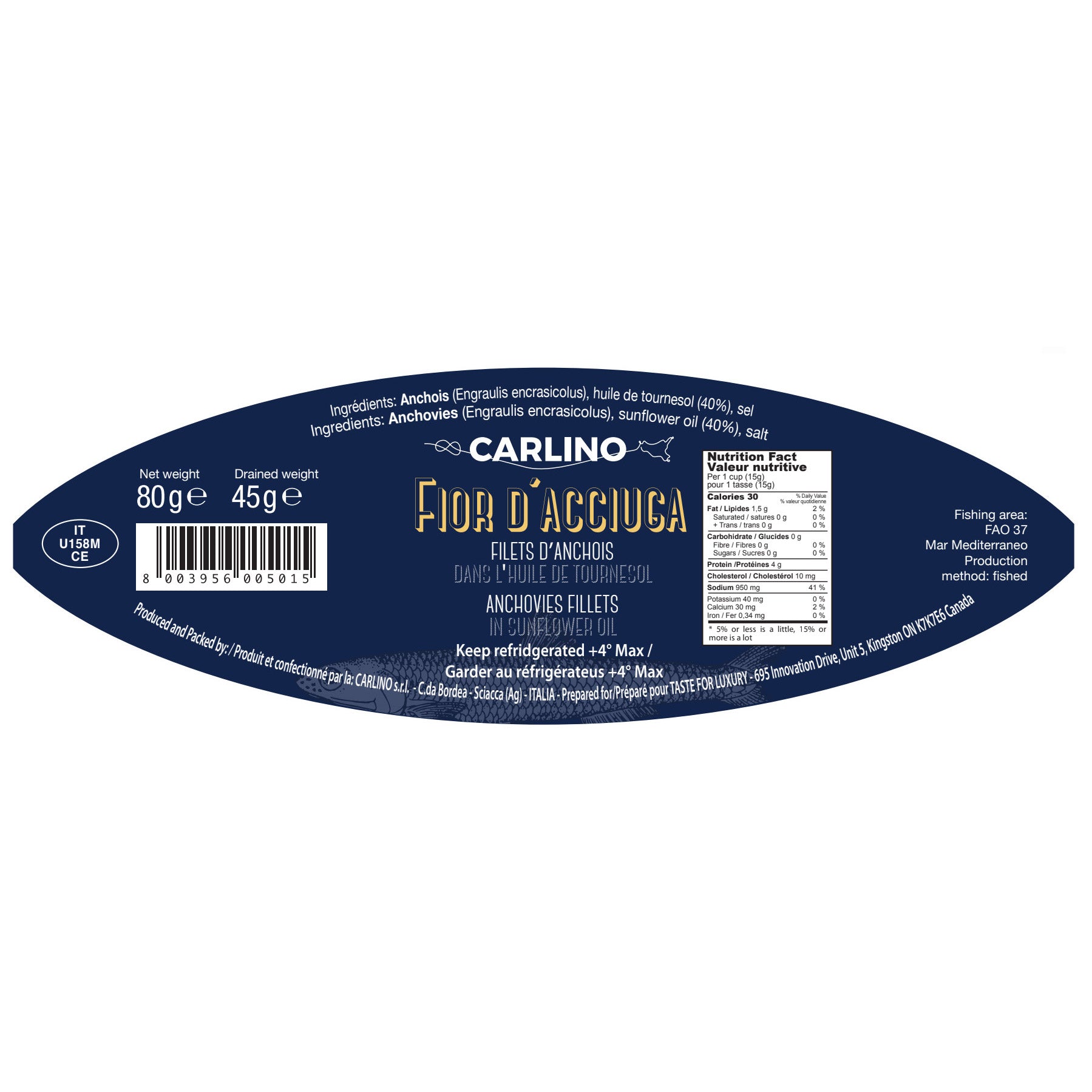 Carlino Sicilian Anchovy Fillet Variety Pack 80 g (2.8 oz) x 12 pack - image 7