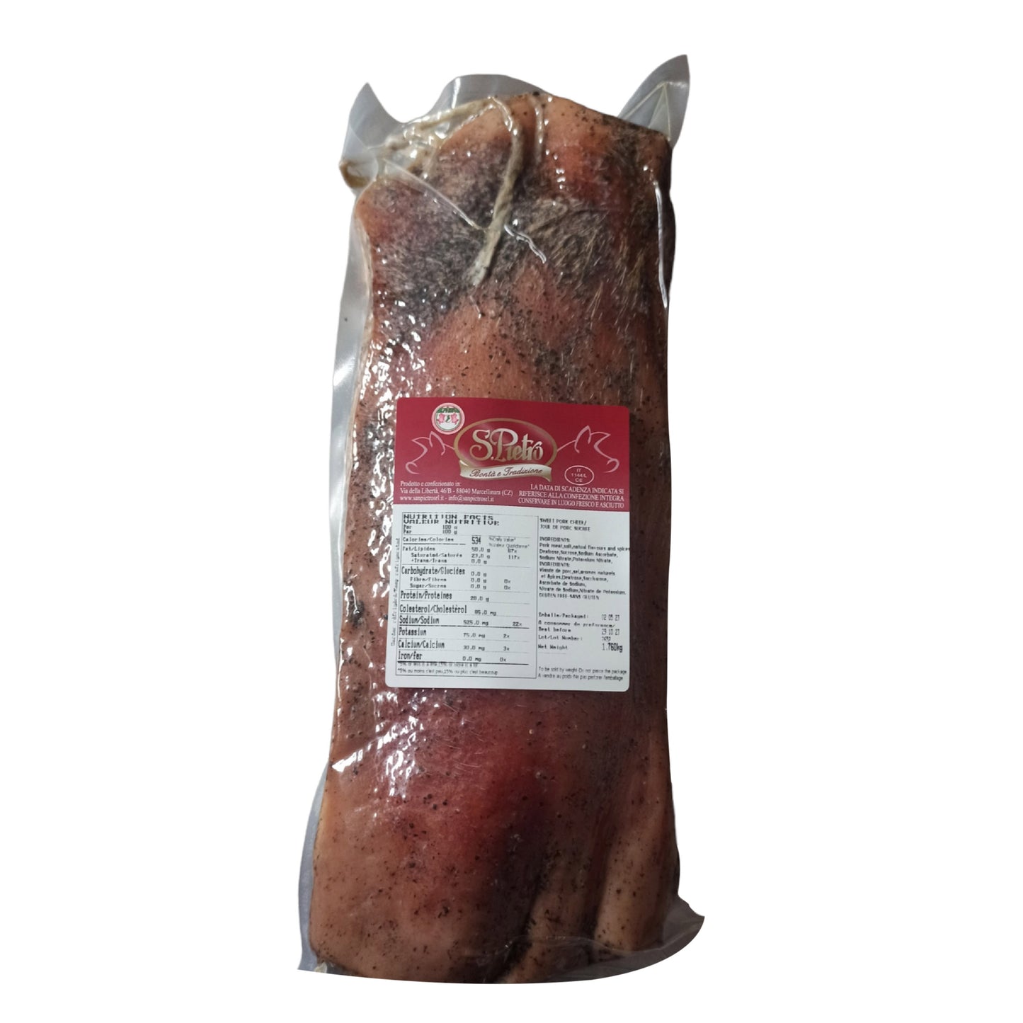 San Pietro Whole Guanciale Seasoned Pork Jowl 1.6 kg - image 1
