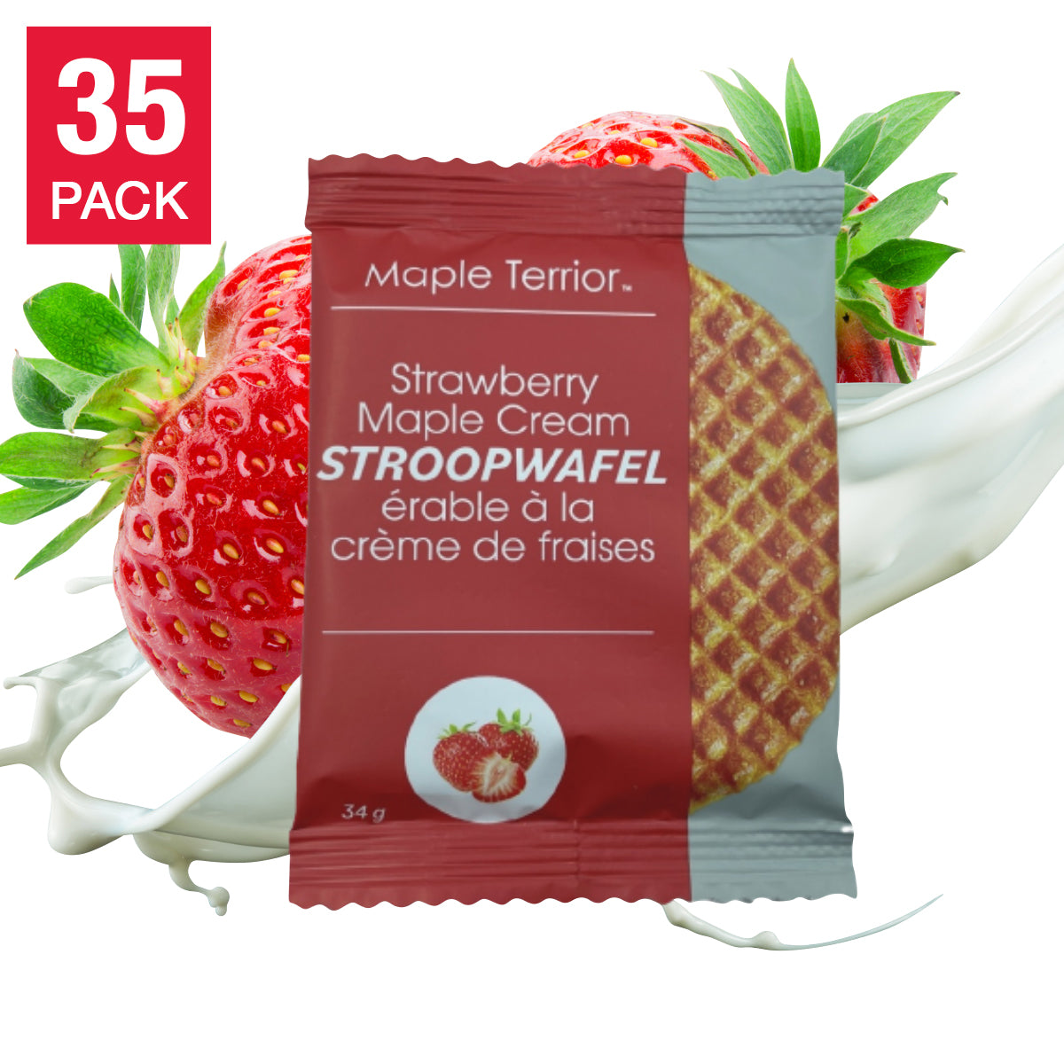 Maple Terroir Strawberry Maple Cream Stroopwafel Cookies, 35 × 34 g - image 1