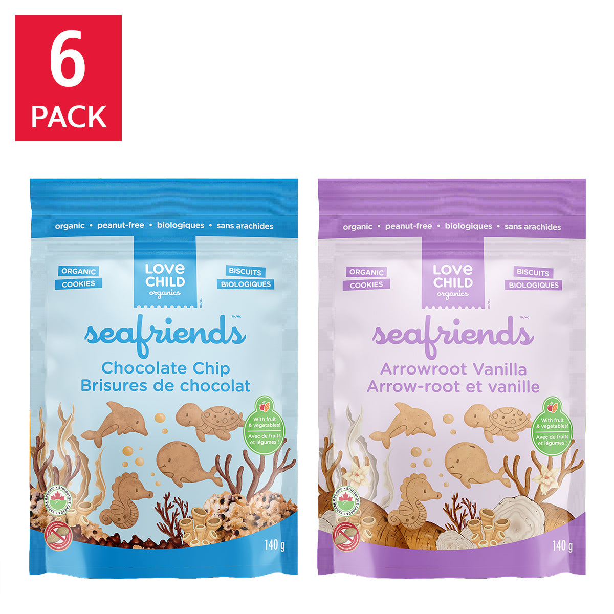 Love Child Organics Seafriends Cookies Variety Pack, 12 × 140 g - image 1