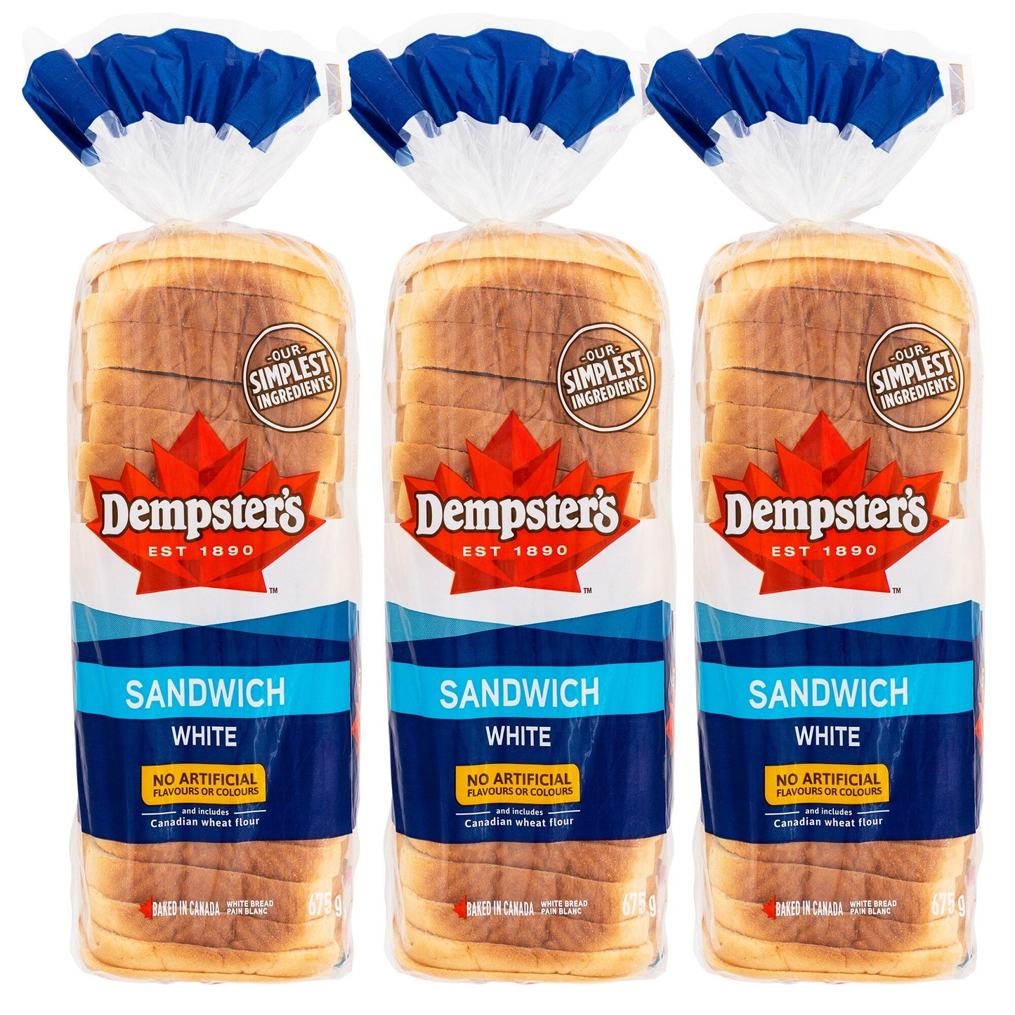 Dempster's White Sandwich Bread, 3 × 675 g - image 1