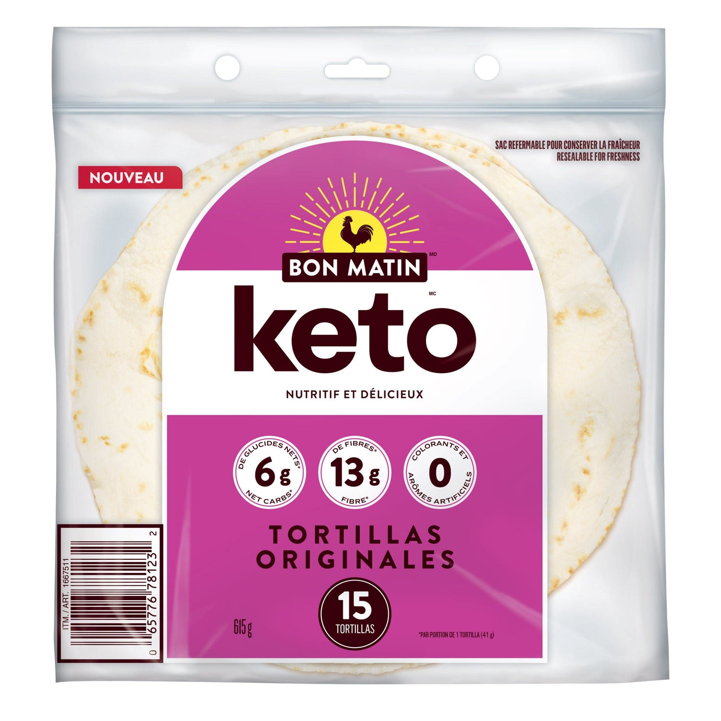 Bon Matin - 7 po Keto Tortillas, Paquet de 15 - image 1
