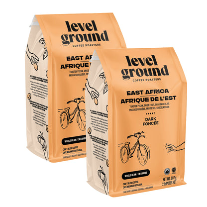 Level Ground East Africa Dark Roast Organic Whole Bean Coffee, 2 x 907g - image 1