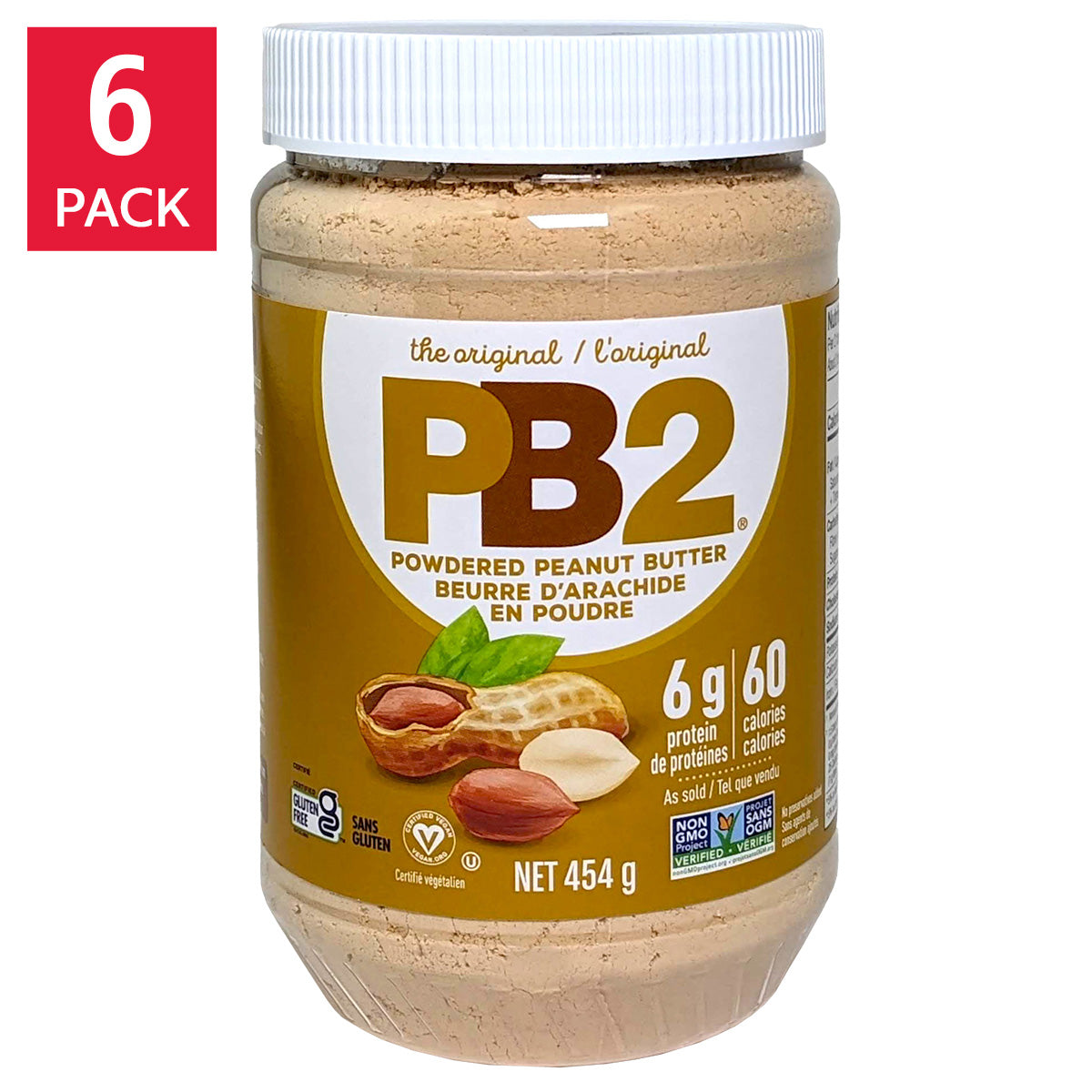 PB2 Original Powdered Peanut Butter, 6 × 454 g - image 1