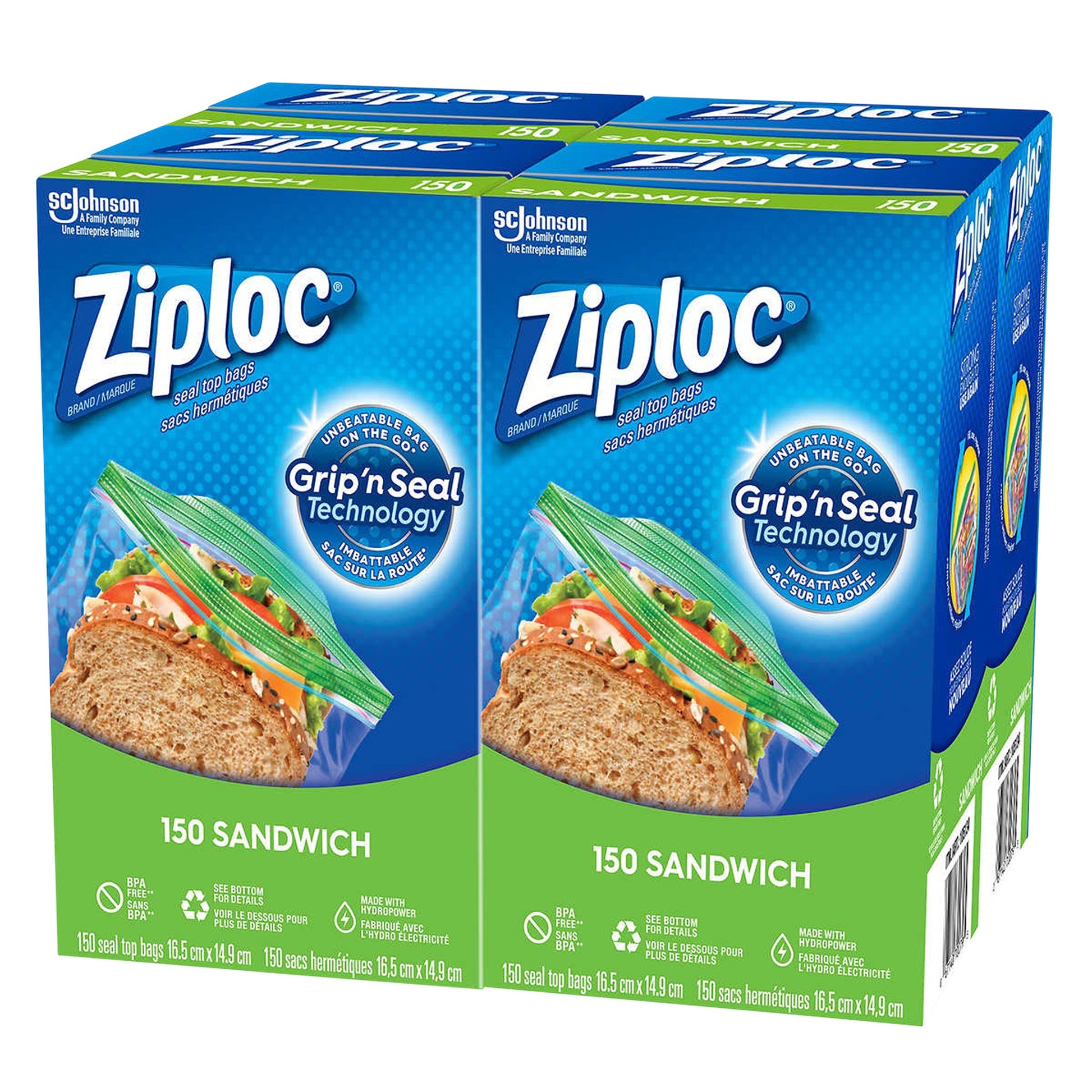 Ziploc Easy Open Sandwich Bags, 4 x 150 - image 1