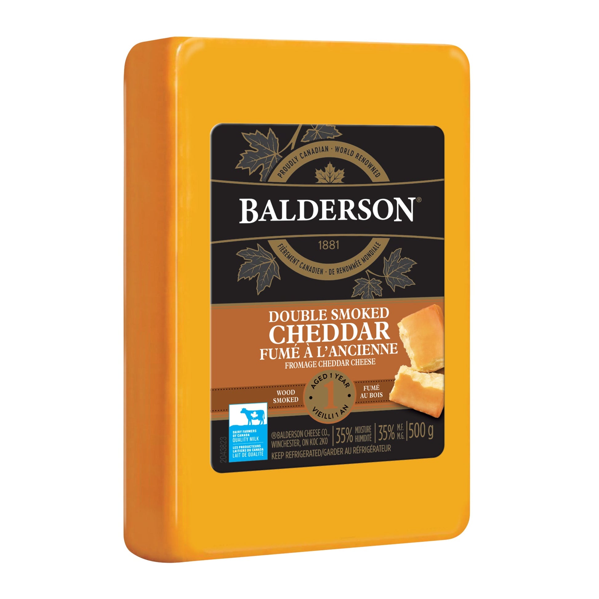 Balderson Double-smoked Cheddar Cheese Block, 500 g - image 1