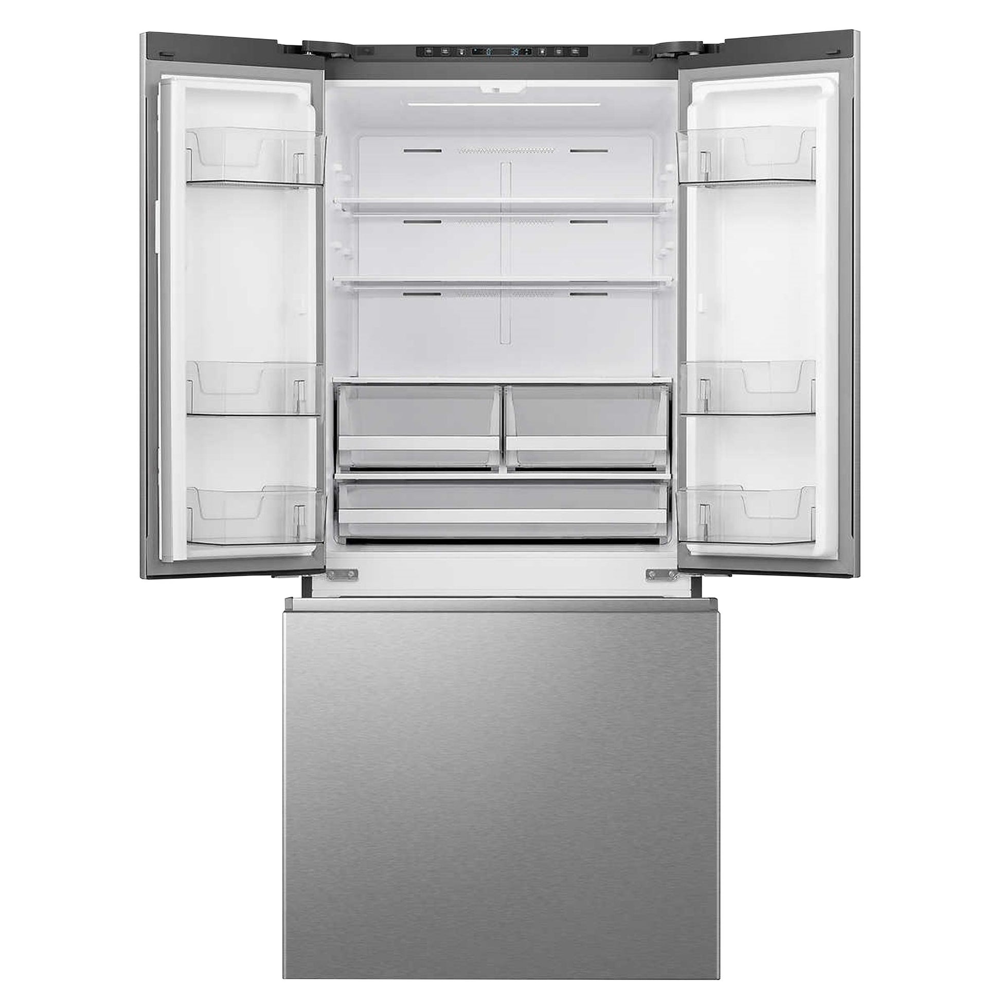 Hisense 30in 20.8 cu ft. Stainless Steel French Door Refrigerator with Full Width Adjustable Shelves - image 2