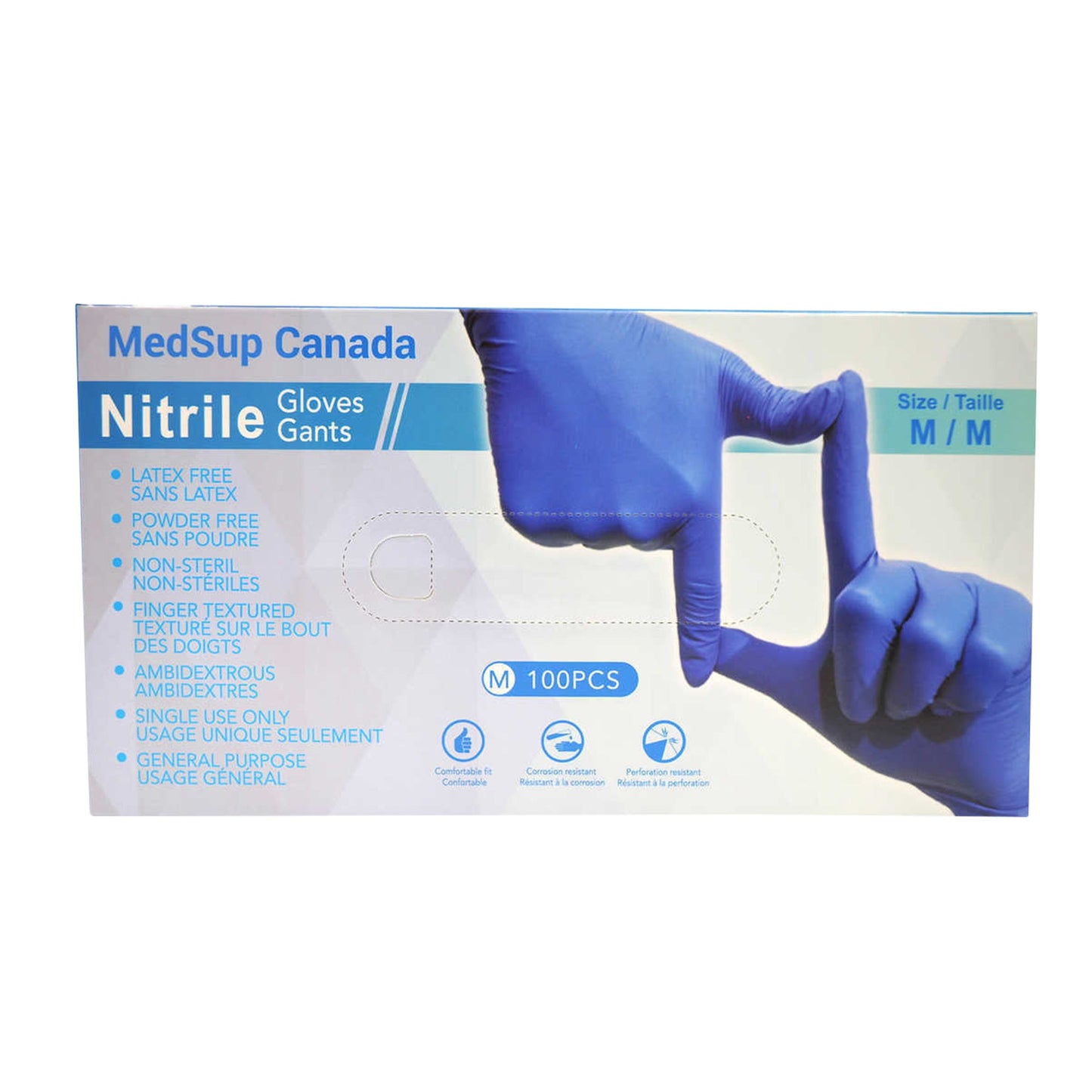 Medsup Nitrile Gloves, 2-pack, 100 count, Medium - image 1