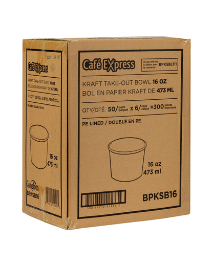 Café Express 16-oz Kraft Paper Bowl,Pack of 300 - image 2