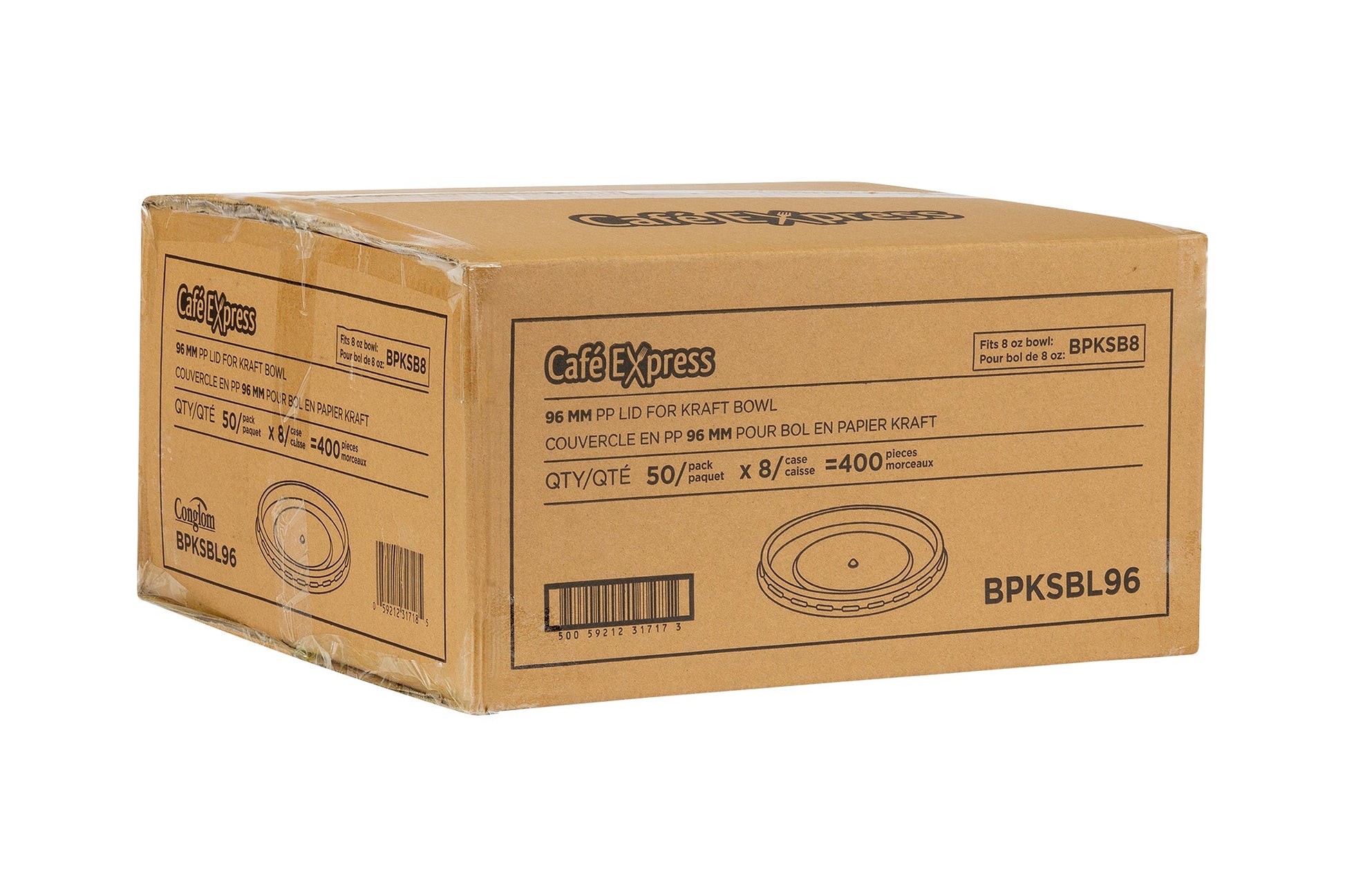Café Express 8 oz Lid Kraft Bowl, Pack of 400 - image 2