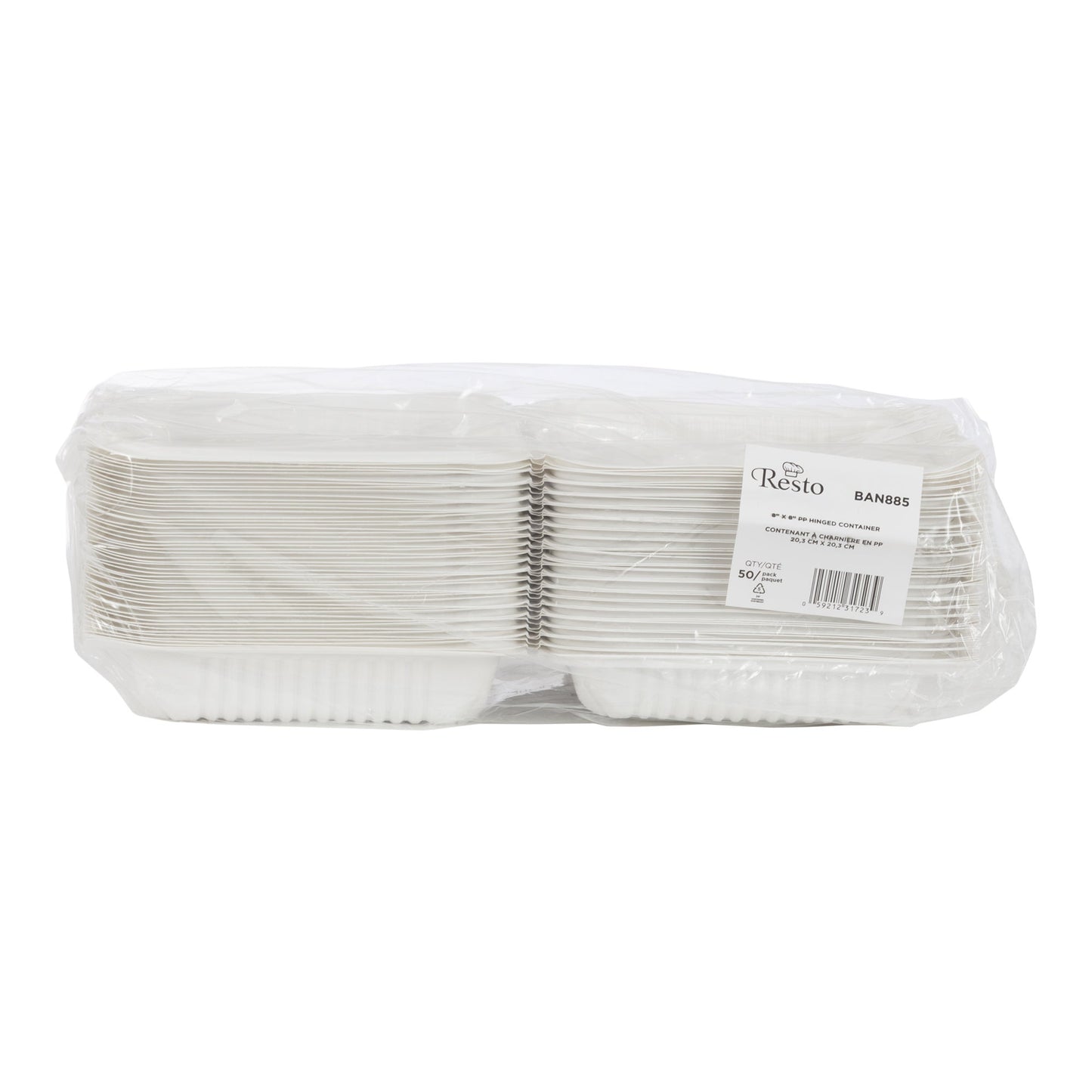 Resto Hinged MFPP Container 8 in × 8 in, Pack of 150 - image 2