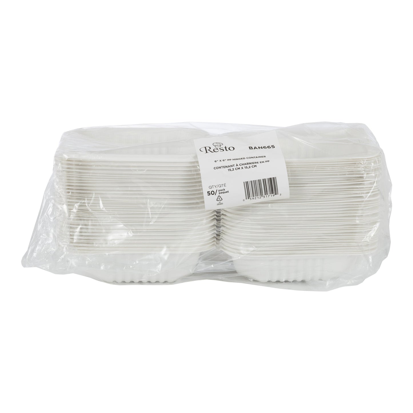 Resto Hinged Container 6 in × 6 in, Pack of 300 - image 2