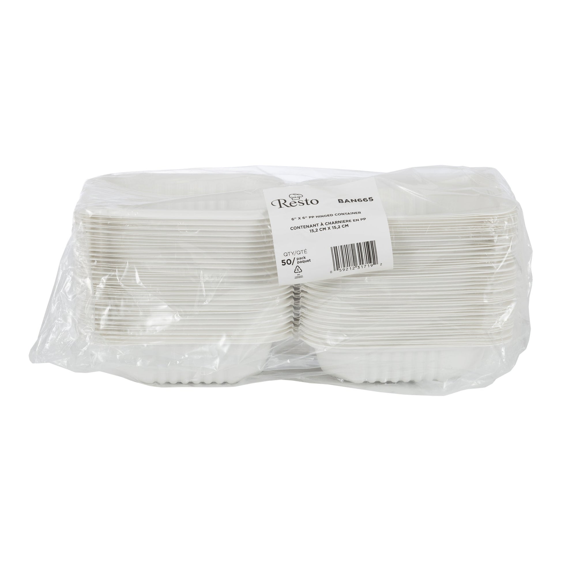Resto Hinged Container 6 in × 6 in, Pack of 300 - image 2