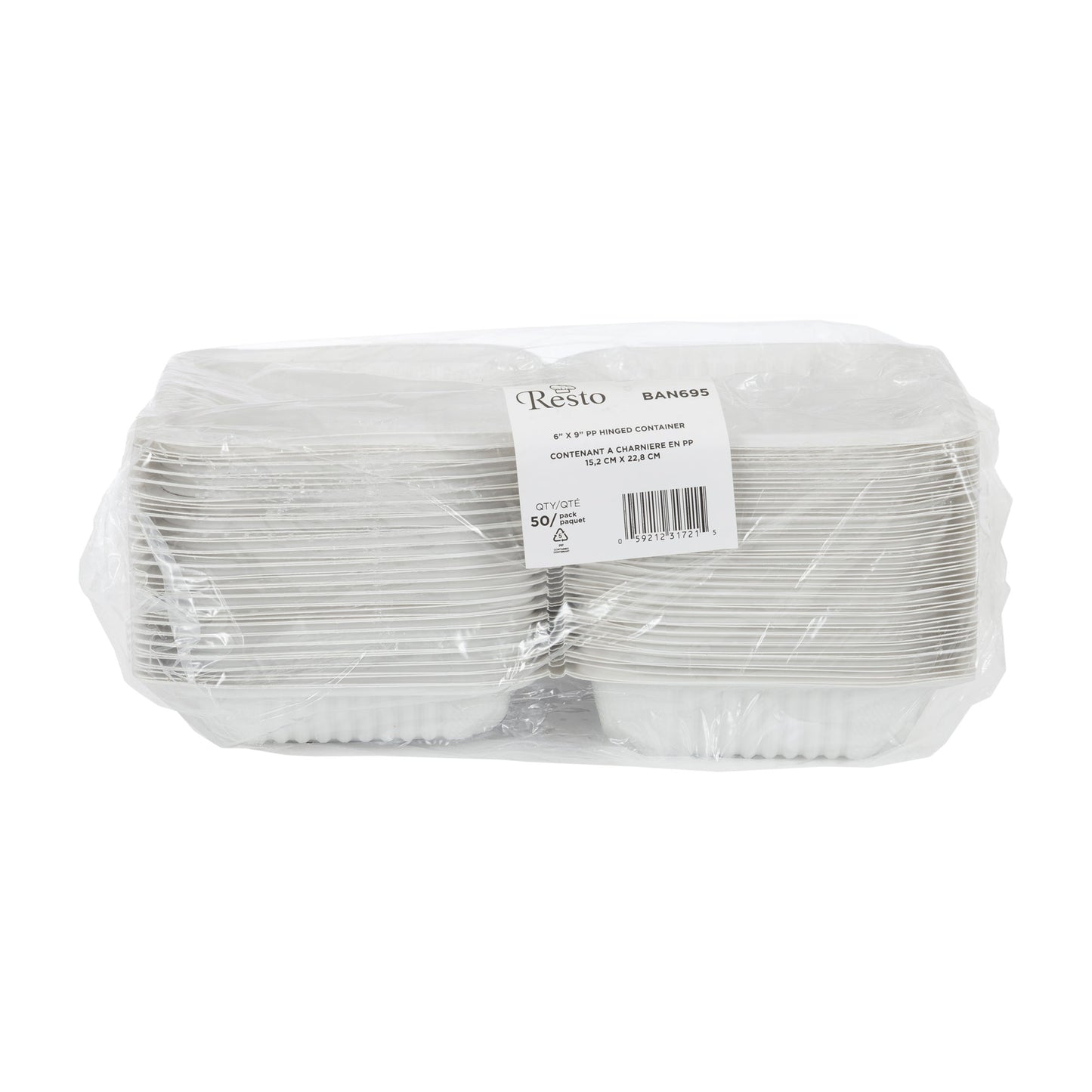 Resto Hinged MFPP Container 6 in × 9 in, Pack of 300 - image 3
