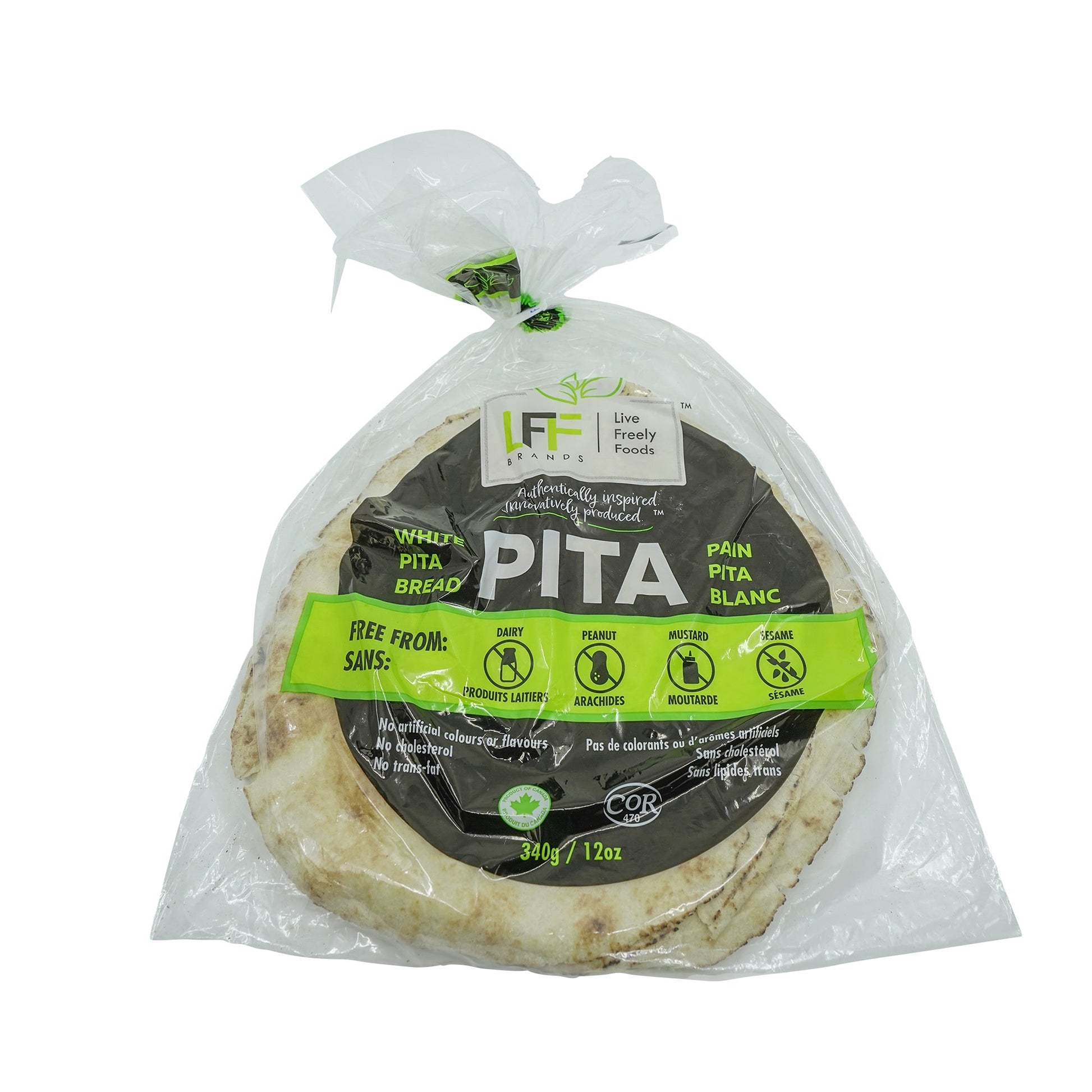 Live Freely White Pita Bread 10-in, 5 Packs of 340g - image 1