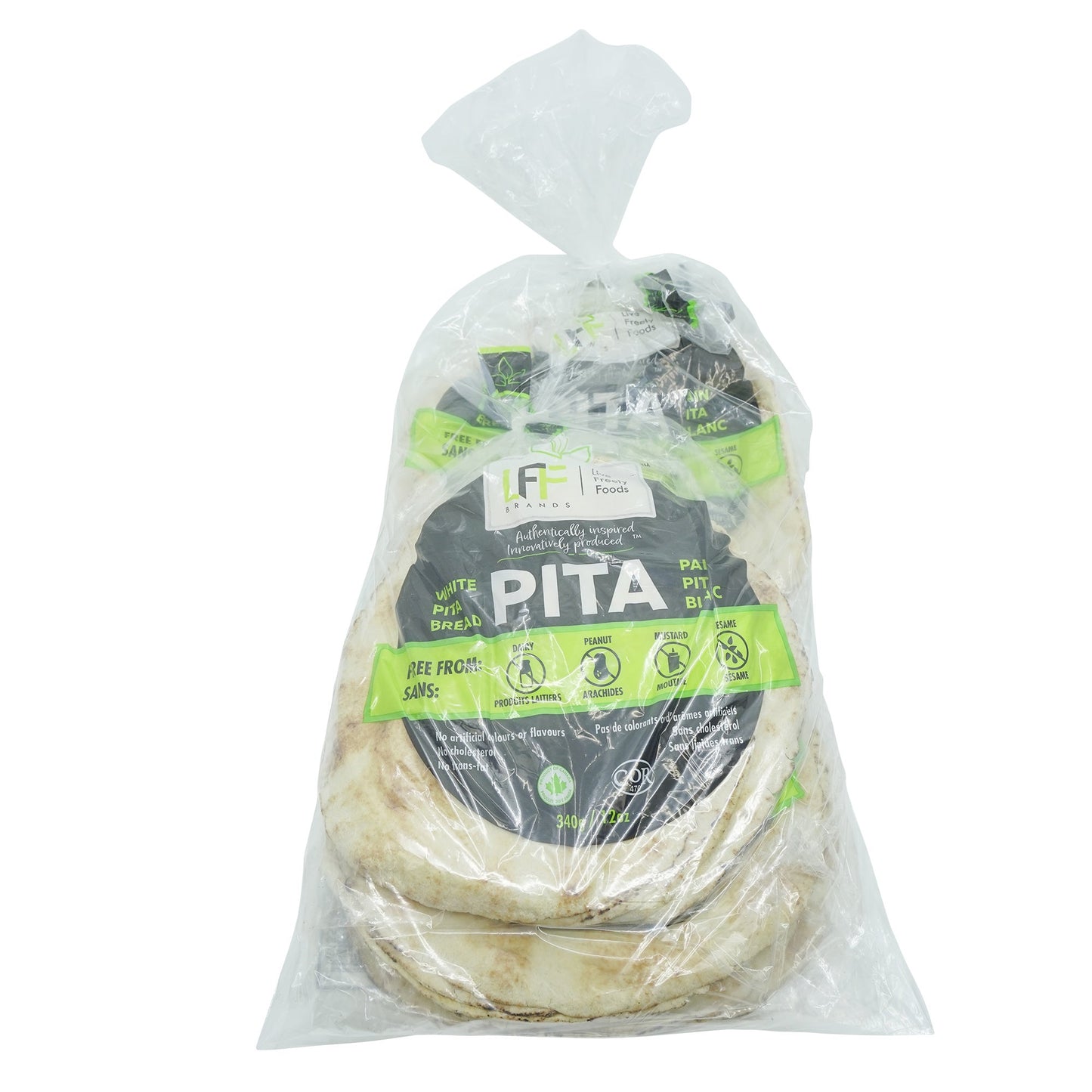 Live Freely White Pita Bread 10-in, 5 Packs of 340g - image 3