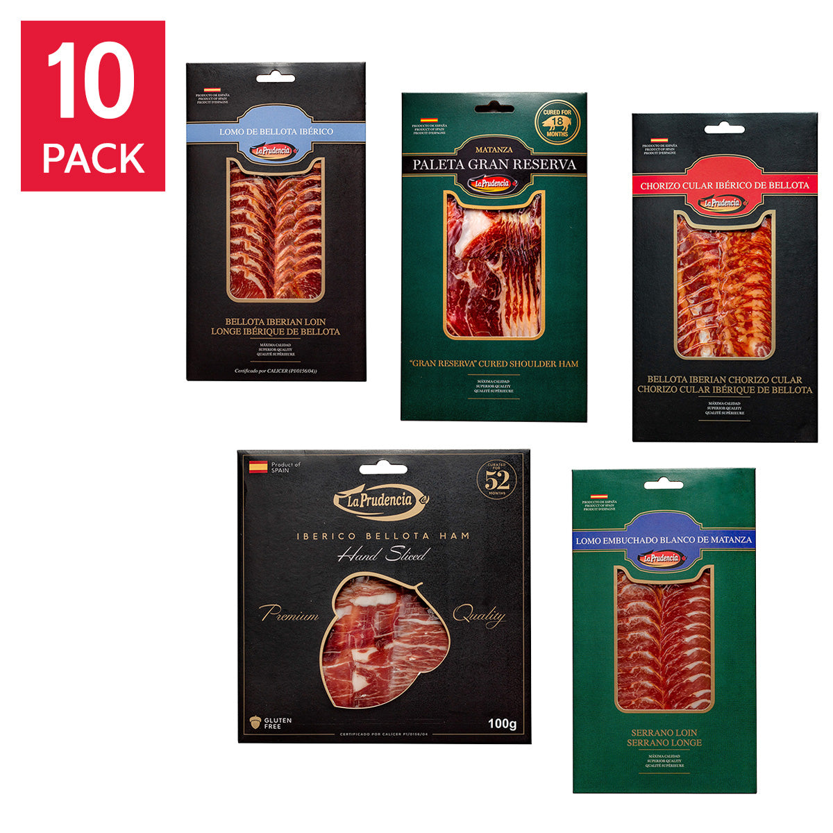 La Prudencia Assorted Spanish Meat Pack 100 g (3.5 oz) × 10 pack - image 1