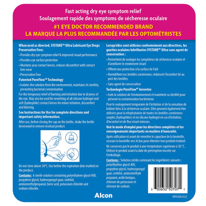 Systane Ultra Lubricant Eye Drops, Preservative Free, 3 x 10 mL Bottles - image 2