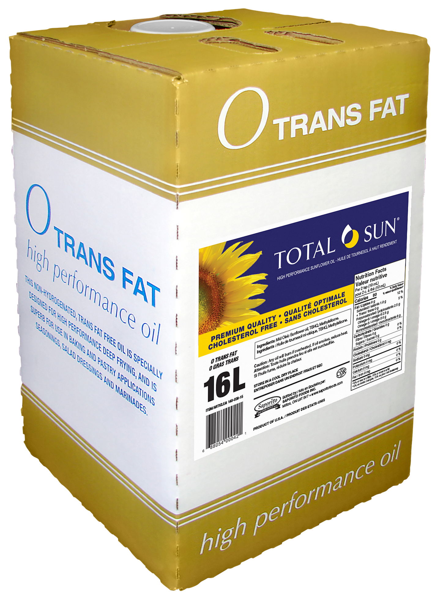 Total Sun High Performance Sunflower Oil, 16 L - image 1