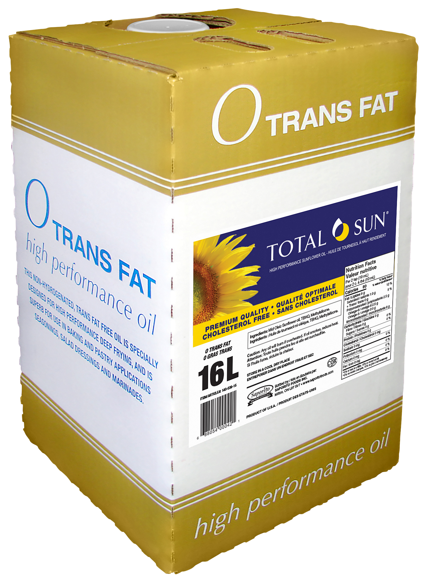 Total Sun High Performance Sunflower Oil, 16 L - image 1