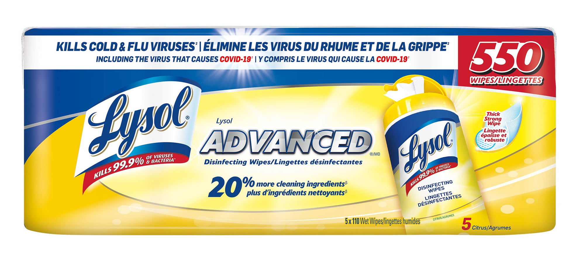 Lysol Advanced Disinfecting Wipes, 110-count - image 1