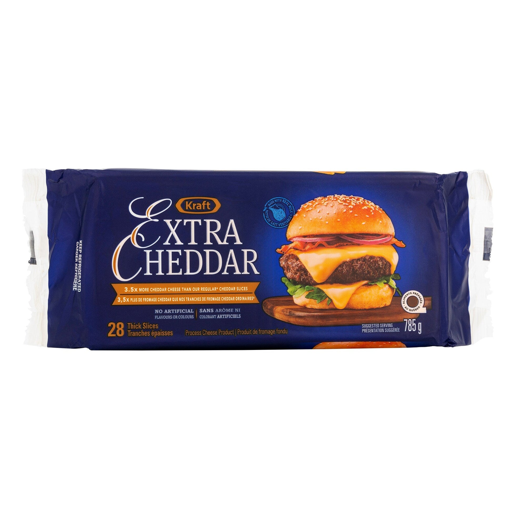 Kraft Extra Cheddar Slices, 785g - image 1