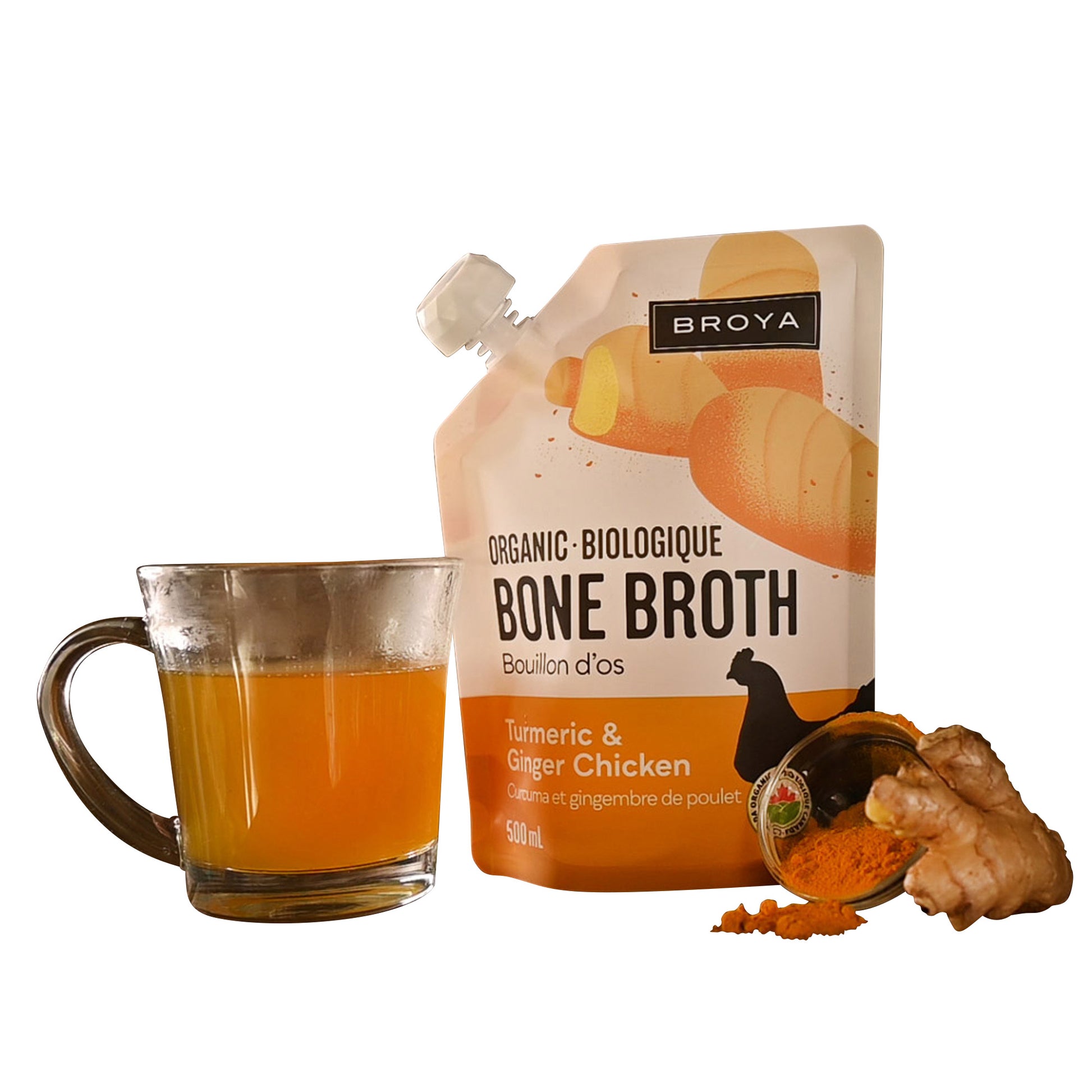 Broya Organic Bone Broth Turmeric & Ginger Chicken, 6 × 500 mL - image 3