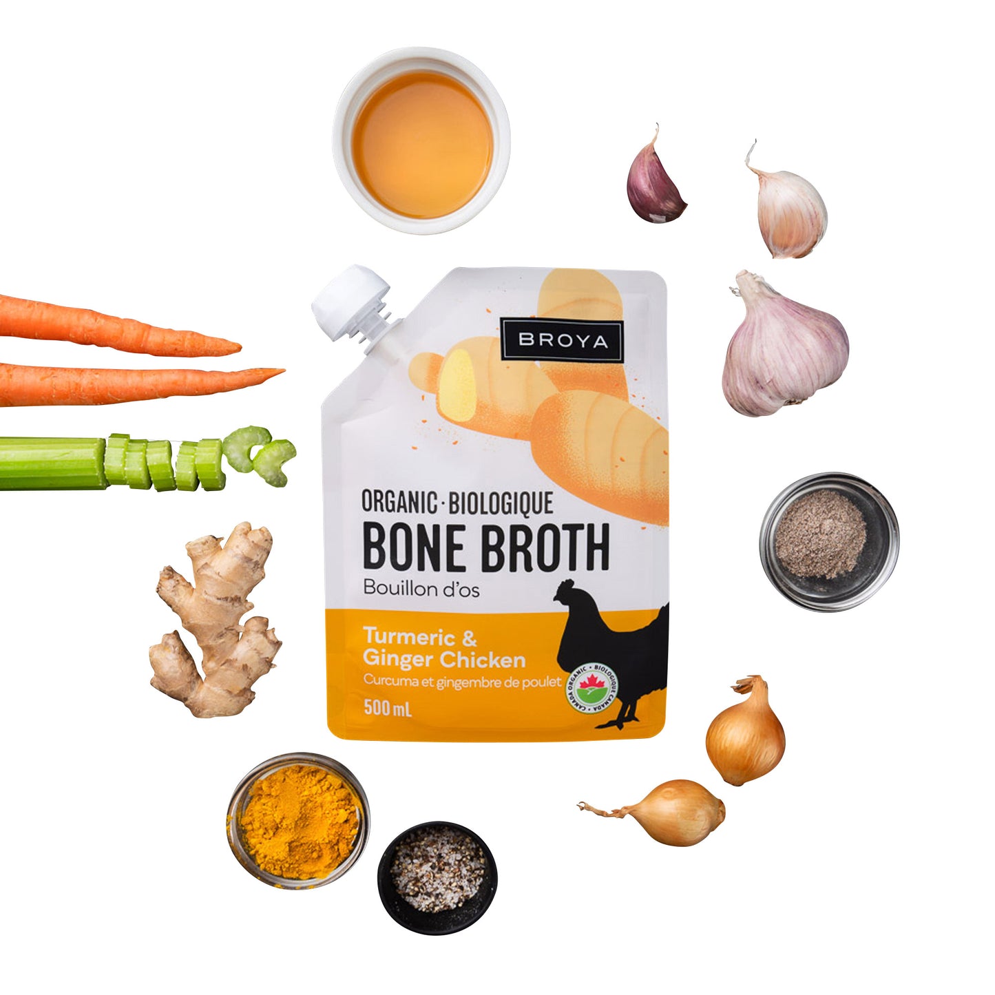 Broya Organic Bone Broth Turmeric & Ginger Chicken, 6 × 500 mL - image 5