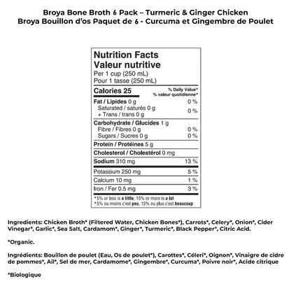 Broya Organic Bone Broth Turmeric & Ginger Chicken, 6 × 500 mL - image 6