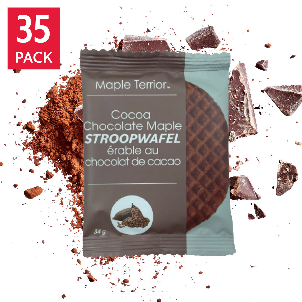 Maple Terroir Cocoa Chocolate Maple Stroopwafel Cookies, 35 × 34 g - image 1