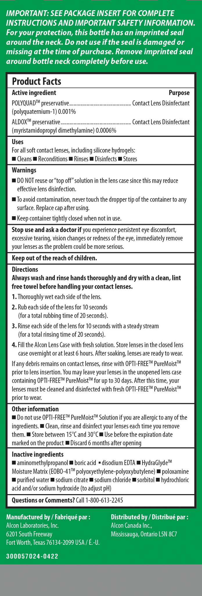 Opti-Free PureMoist Contact Lens Solution, 2 x 414 mL + 60 mL - image 2
