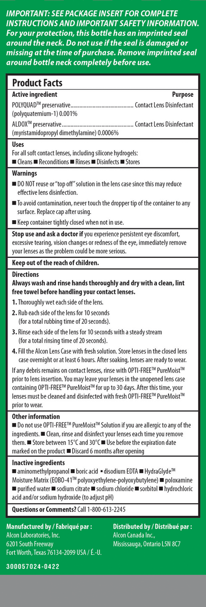 Opti-Free PureMoist Contact Lens Solution, 2 x 414 mL + 60 mL - image 2